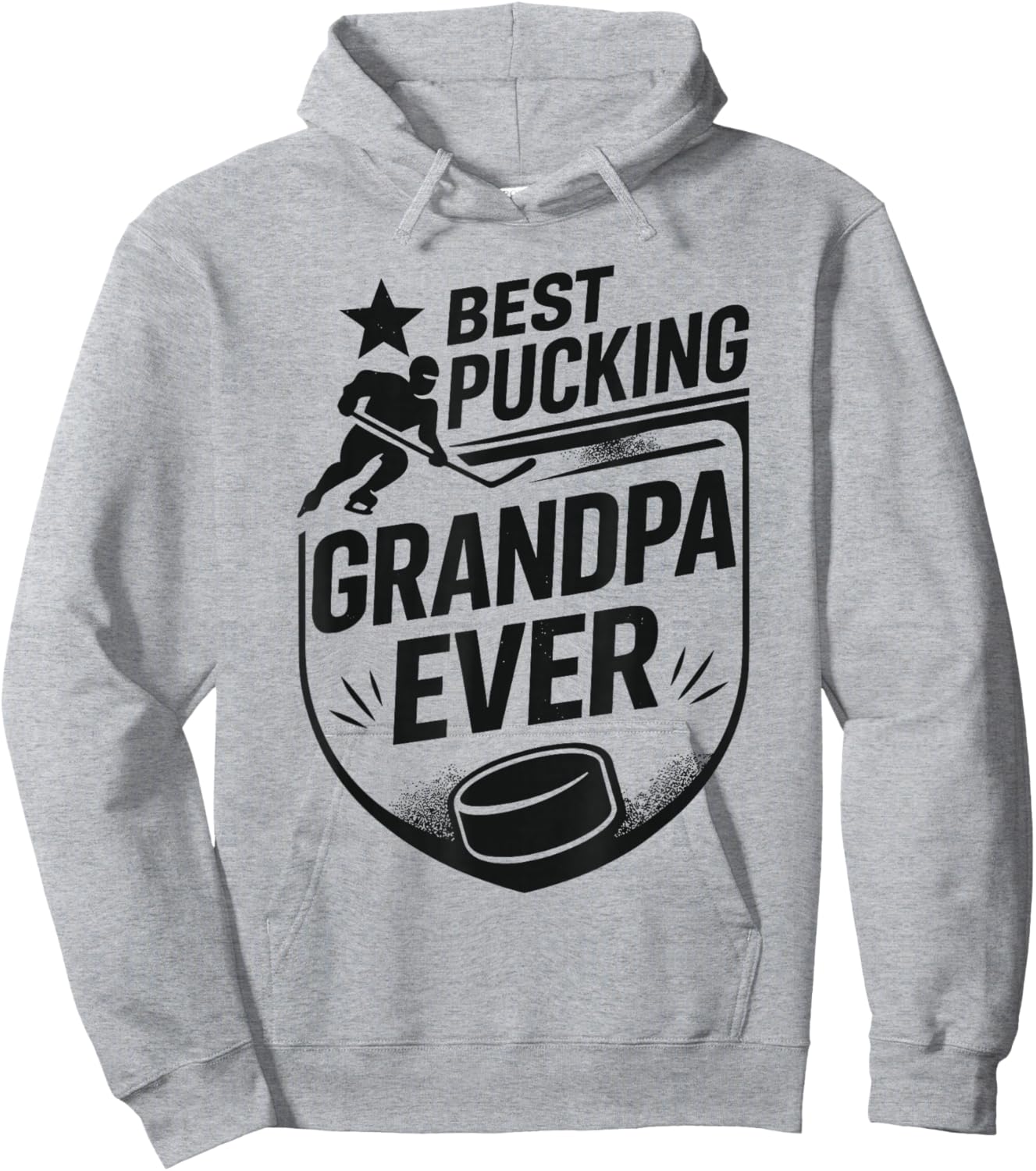 Best Pucking Grandpa Ever Shirt Hockey Lover Hoodie - Hoodie | Ash