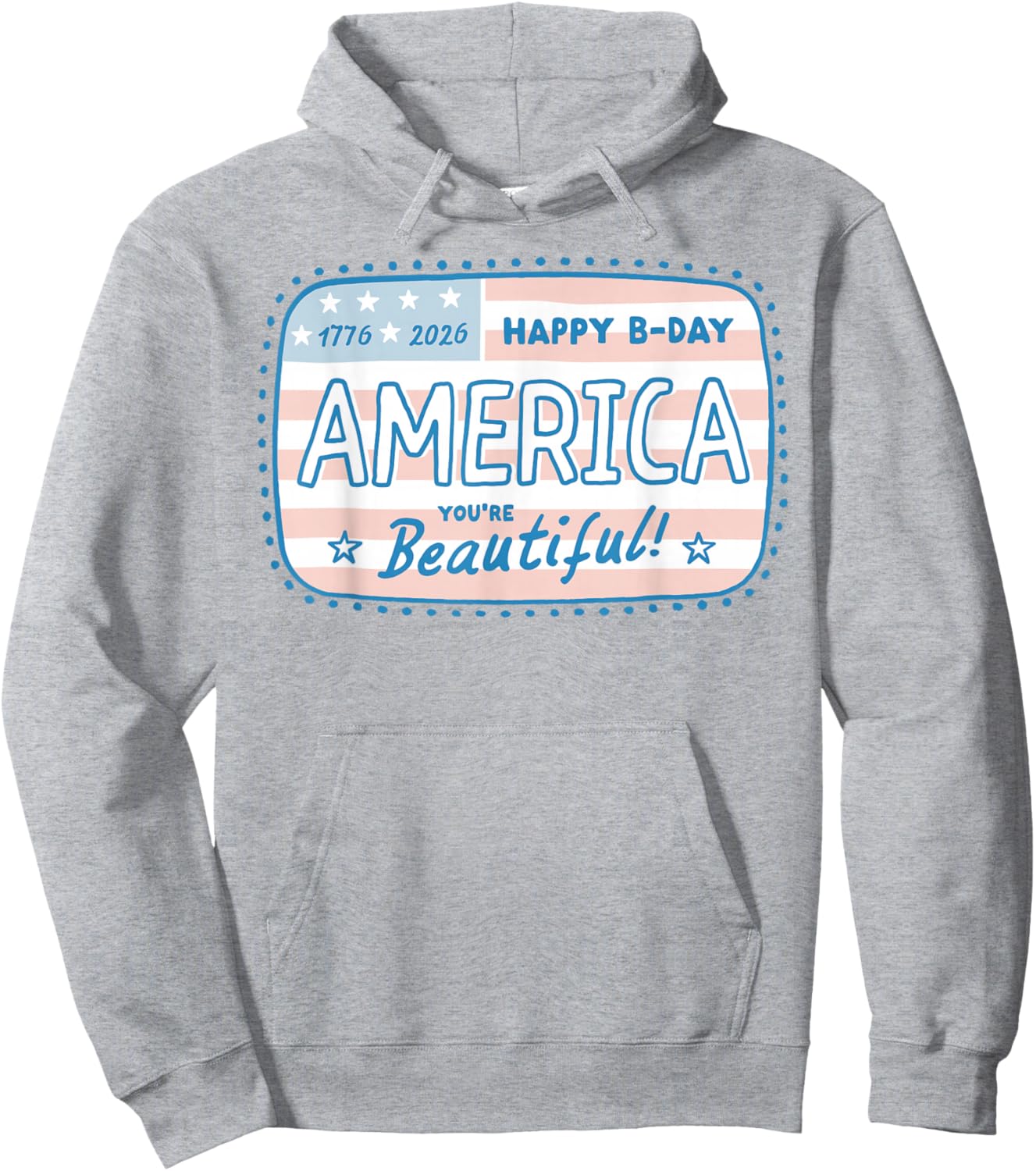 Cute America 250th Birthday 1776-2026 Girls Hoodie - Hoodie | Ash