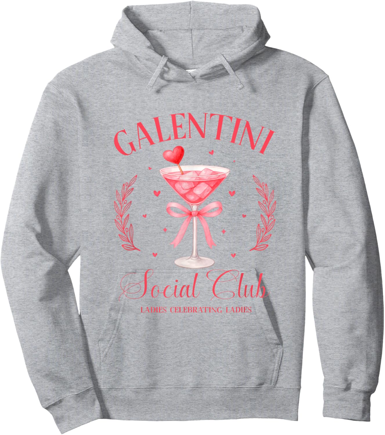 Funny Preppy Galentine’s Gift, Galentini Martini Social Club Hoodie - Hoodie | Ash