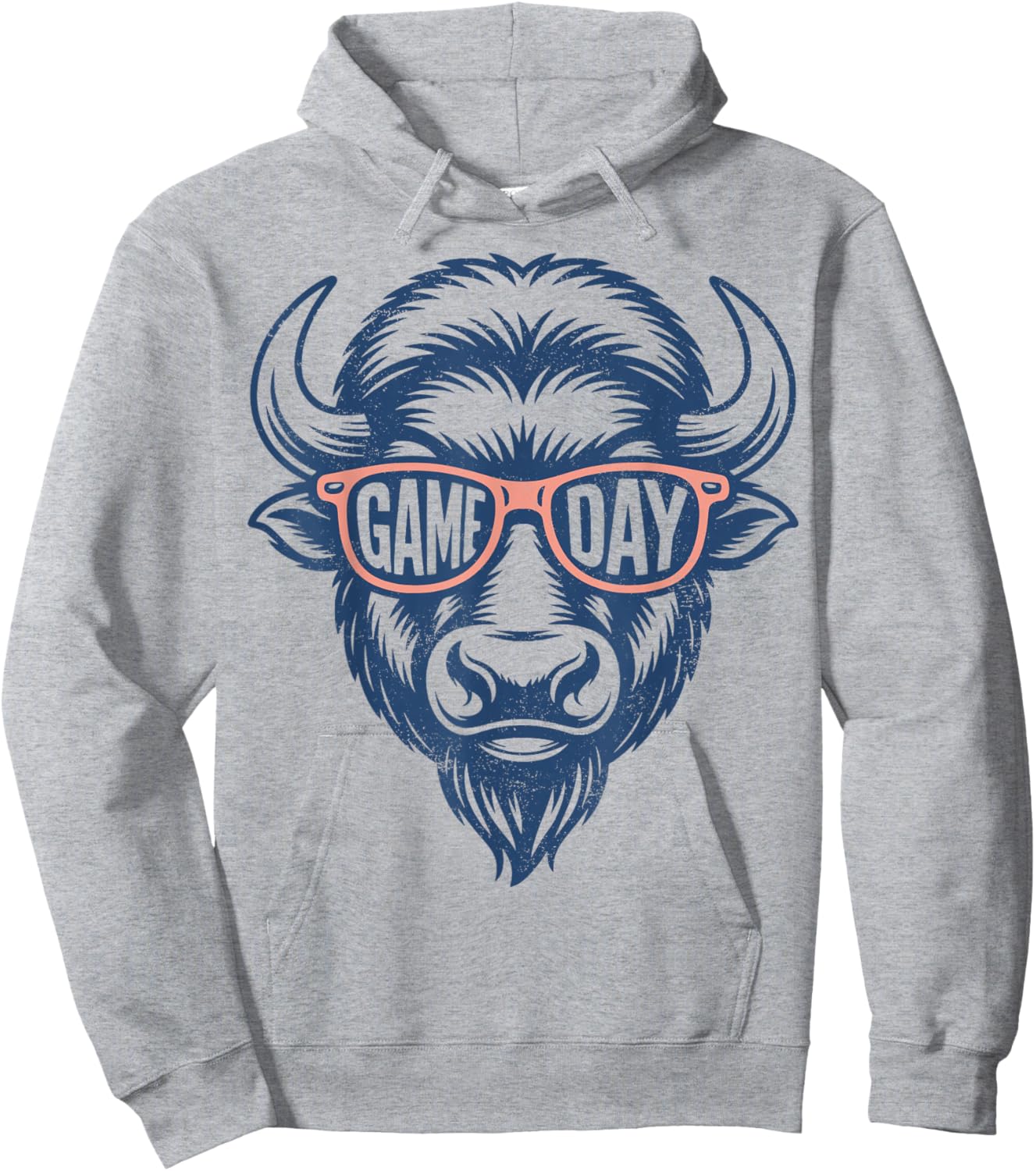 Vintage Game Day Buffalo Hoodie - Hoodie | Ash