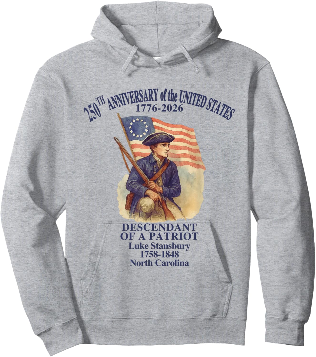 250 Years of America 1776-2026 Patriotic Semiquincentennial Hoodie - Hoodie | Ash