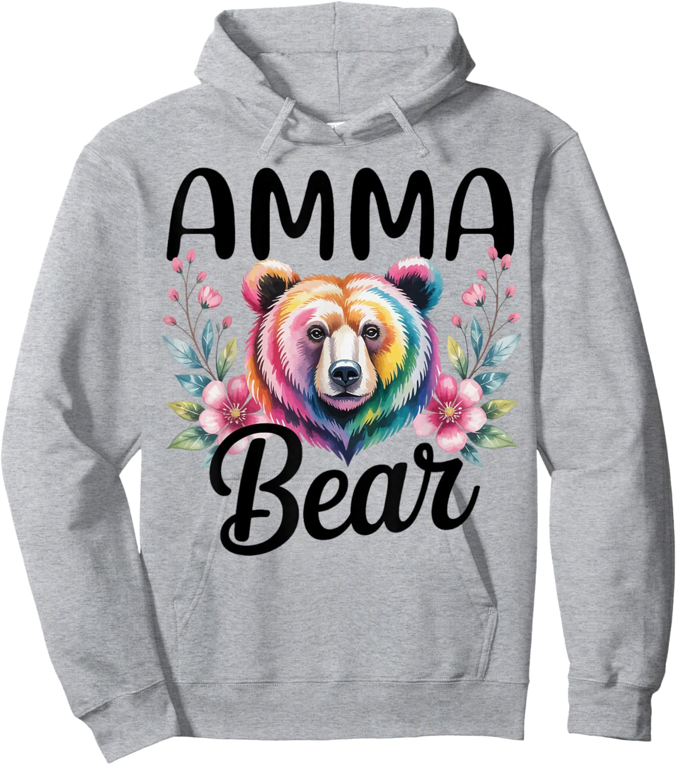 AMMA Bear Floral Graphic for Mothers Day Moments Hoodie - Hoodie | Ash
