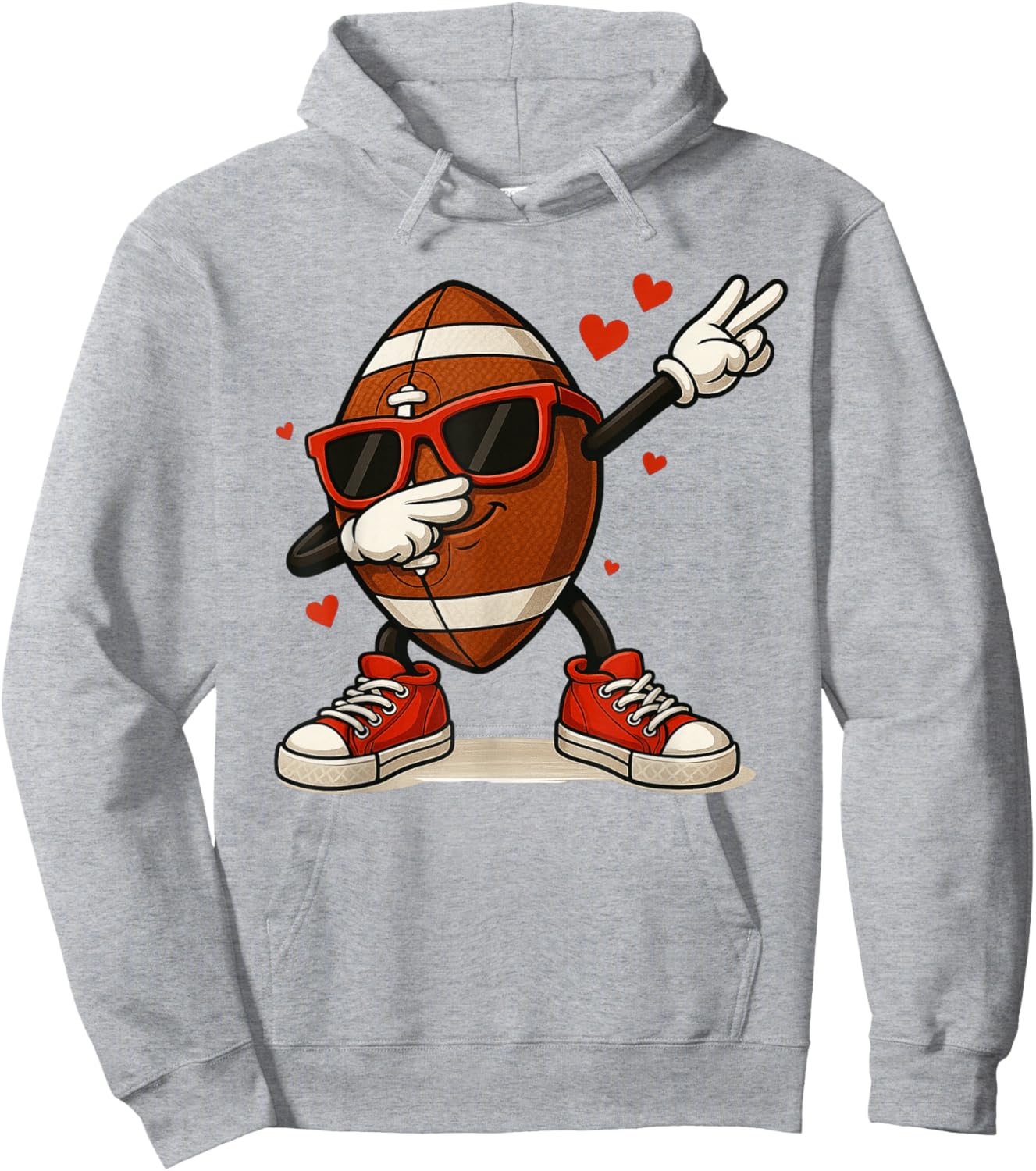 Football Dabbing Valentines Day Funny Dab Cute Boys Kids Hoodie - Hoodie | Ash