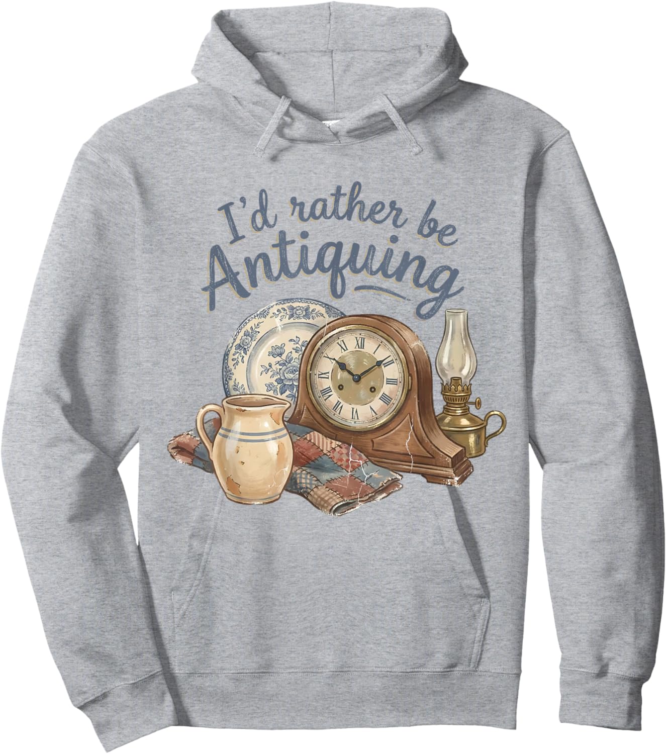 I'd Rather Be Antiquing Vintage Antiques Collector Lover Hoodie - Hoodie | Ash