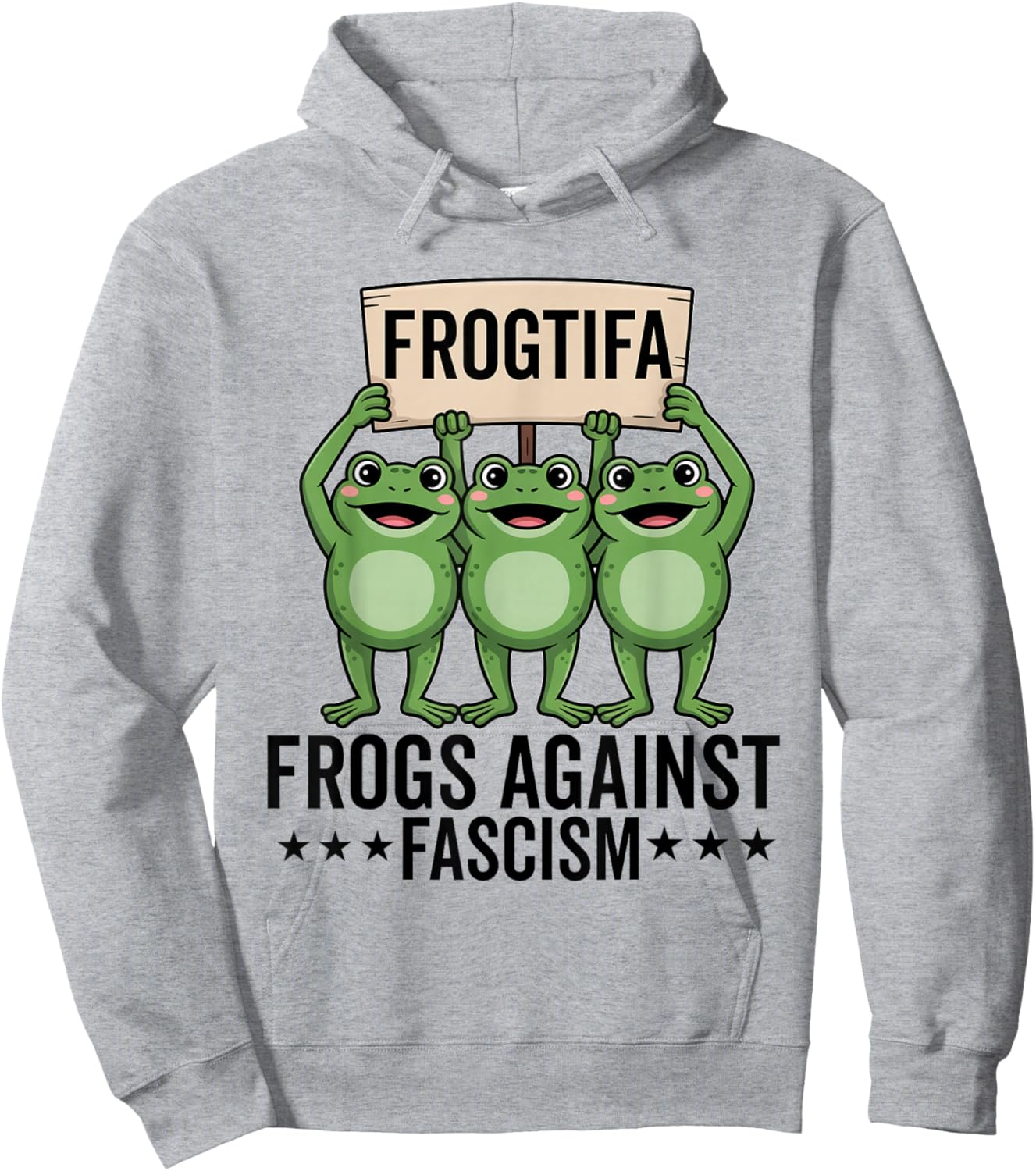 Frogtifa Frogs Against Fascism Protest Democracy Green Hoodie - Hoodie | Ash
