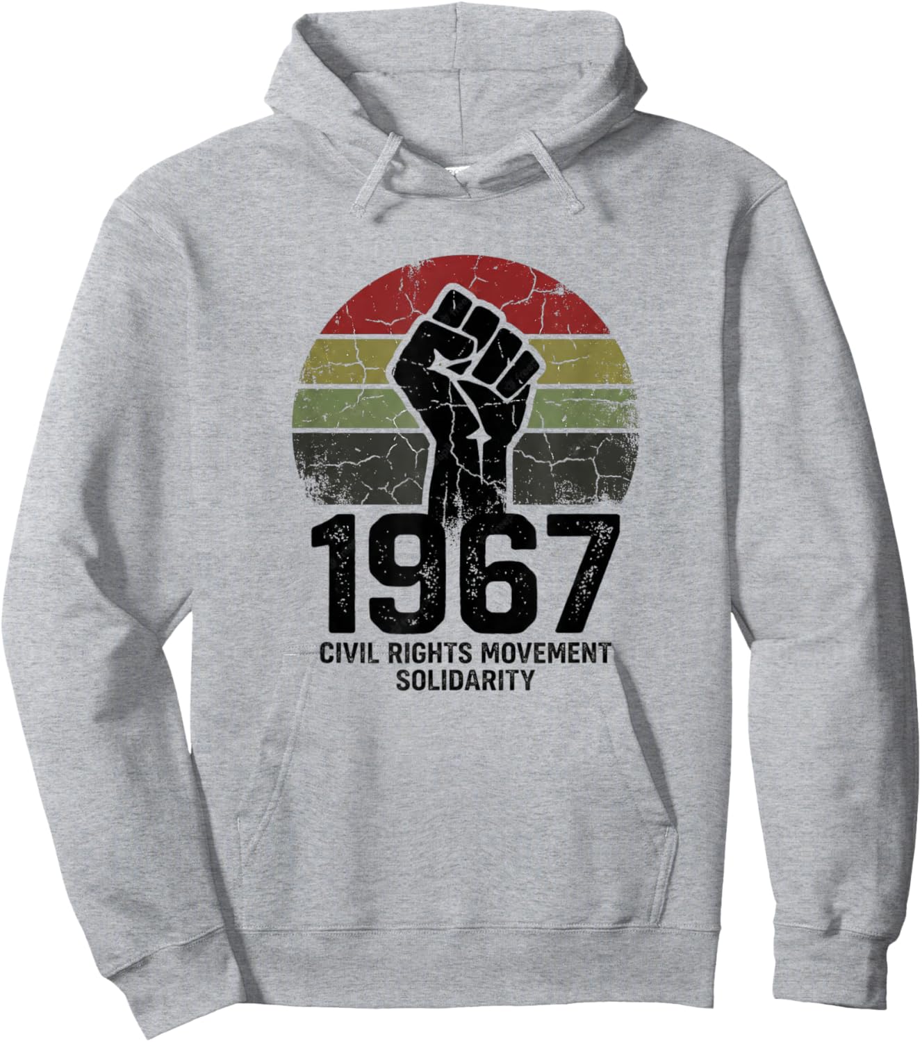 Black History Month 1967 Civil Rights Power Fist Hoodie - Hoodie | Ash