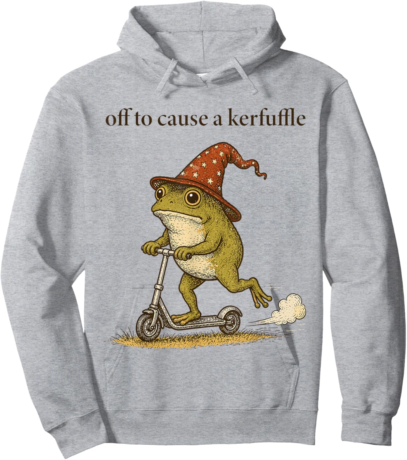 Funny Frog Humor Saying Off to Cause a Kerfuffle Hoodie - Hoodie | Ash
