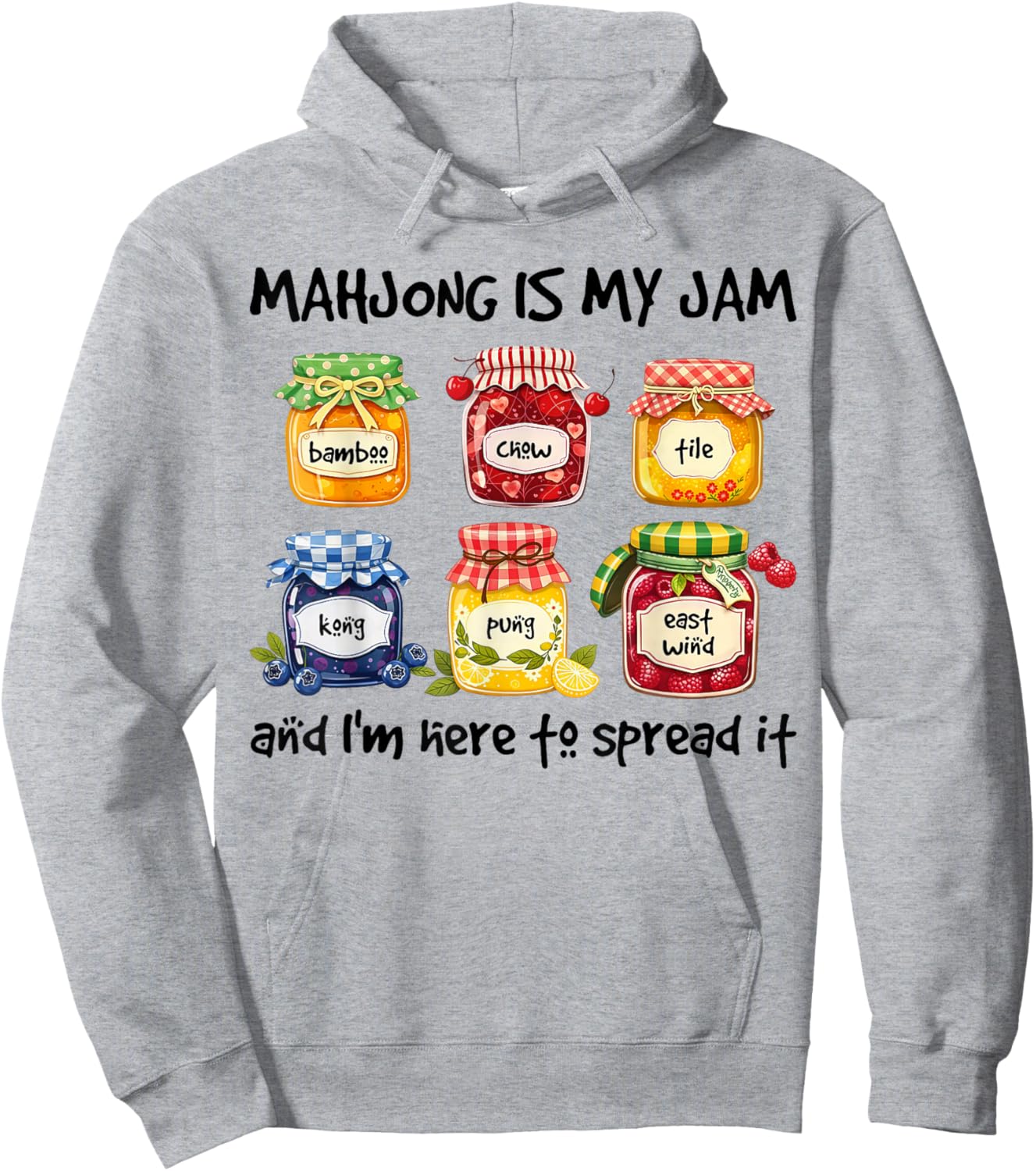 Mahjong is My Jam Funny Mahjong Love Playing Chinese Game Hoodie - Hoodie | Ash