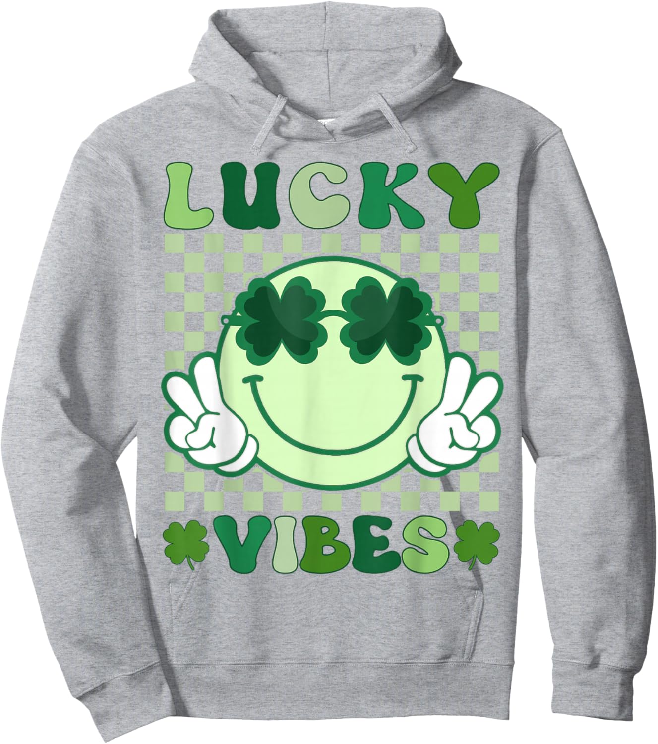 Groovy St Patricks Day Shirts Men Kids Lucky Vibes Hoodie - Hoodie | Ash