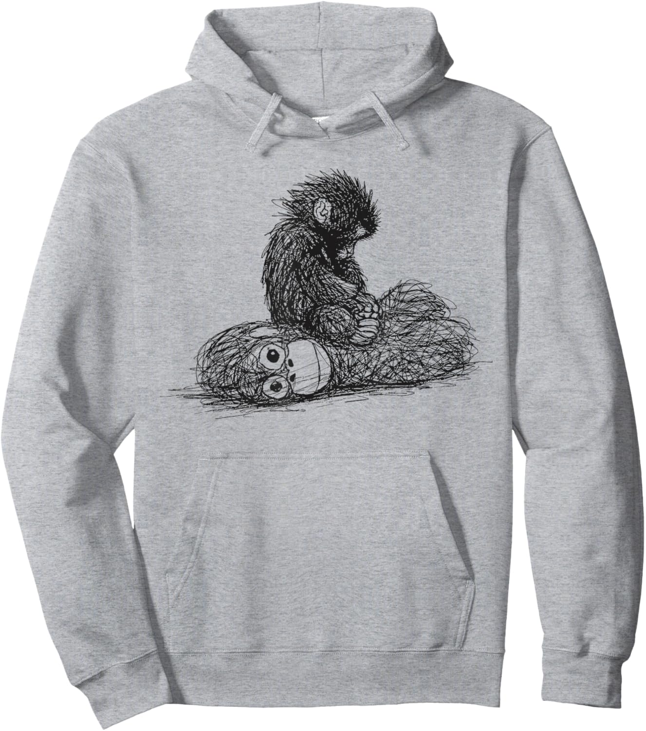 Punch Baby Monkey Plush Toy Hoodie - Hoodie | Ash