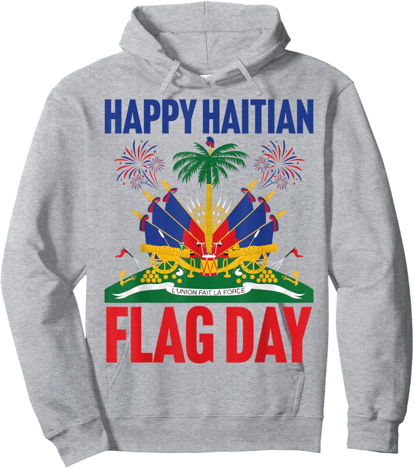 Happy Haitian Flag Day Outfit Men Women Kids Proud Haiti Hoodie - Hoodie | Ash