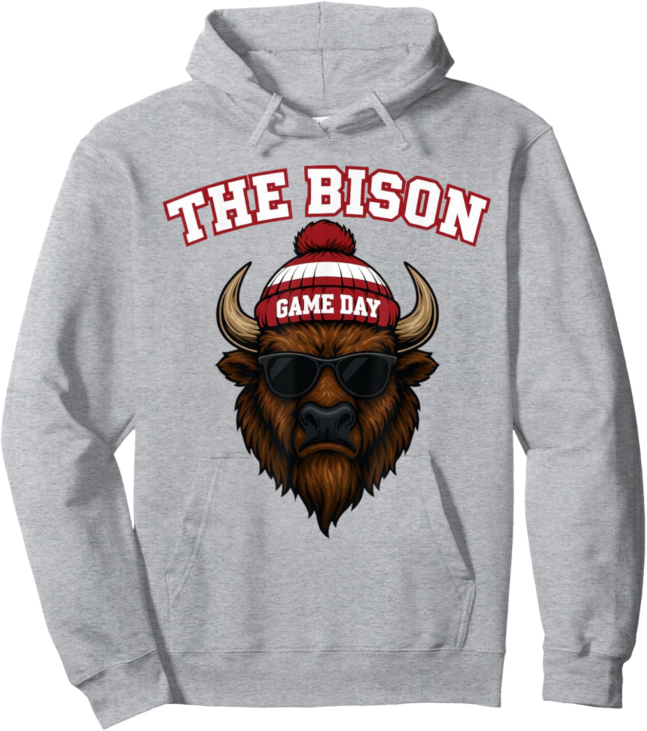 Game Day Bison Hoodie - Hoodie | Ash
