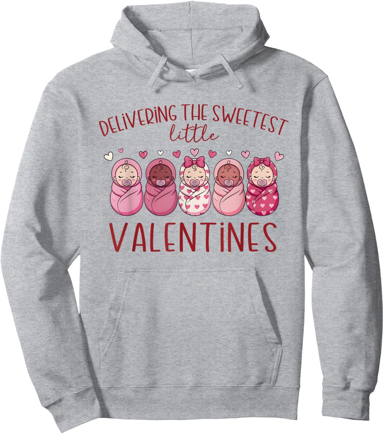 Women Labor and Delivery Nurse Valentine's Day L & D Hoodie - Hoodie | Ash
