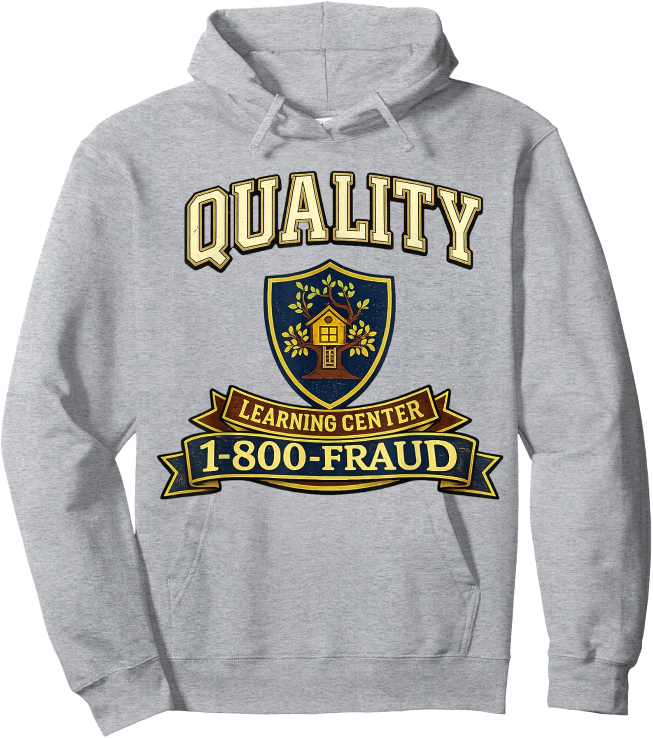 Retro Funny Sarcastic Quality Learning Center School Quote Hoodie - Hoodie | Ash