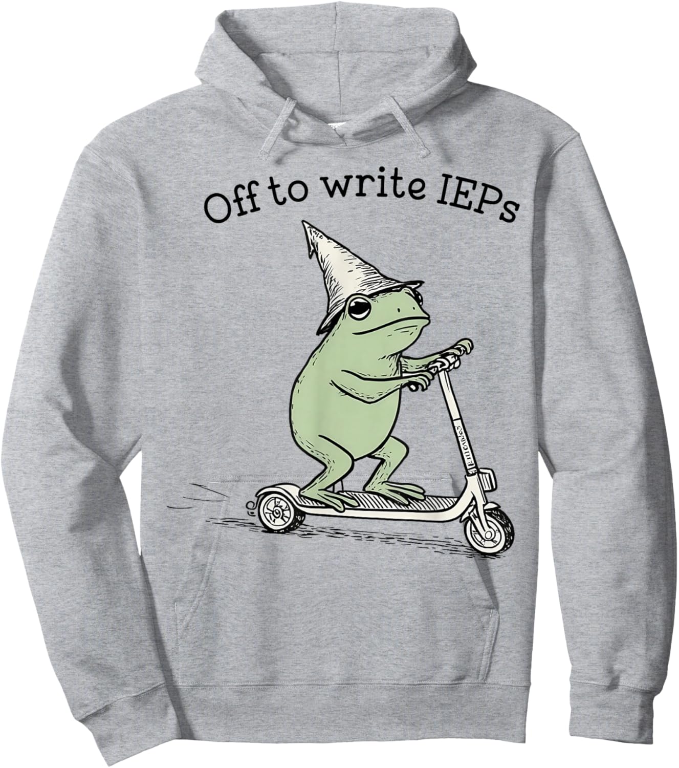 Off to Write IEPs - School Psychologist IEP Frog Scooter Hoodie - Hoodie | Ash