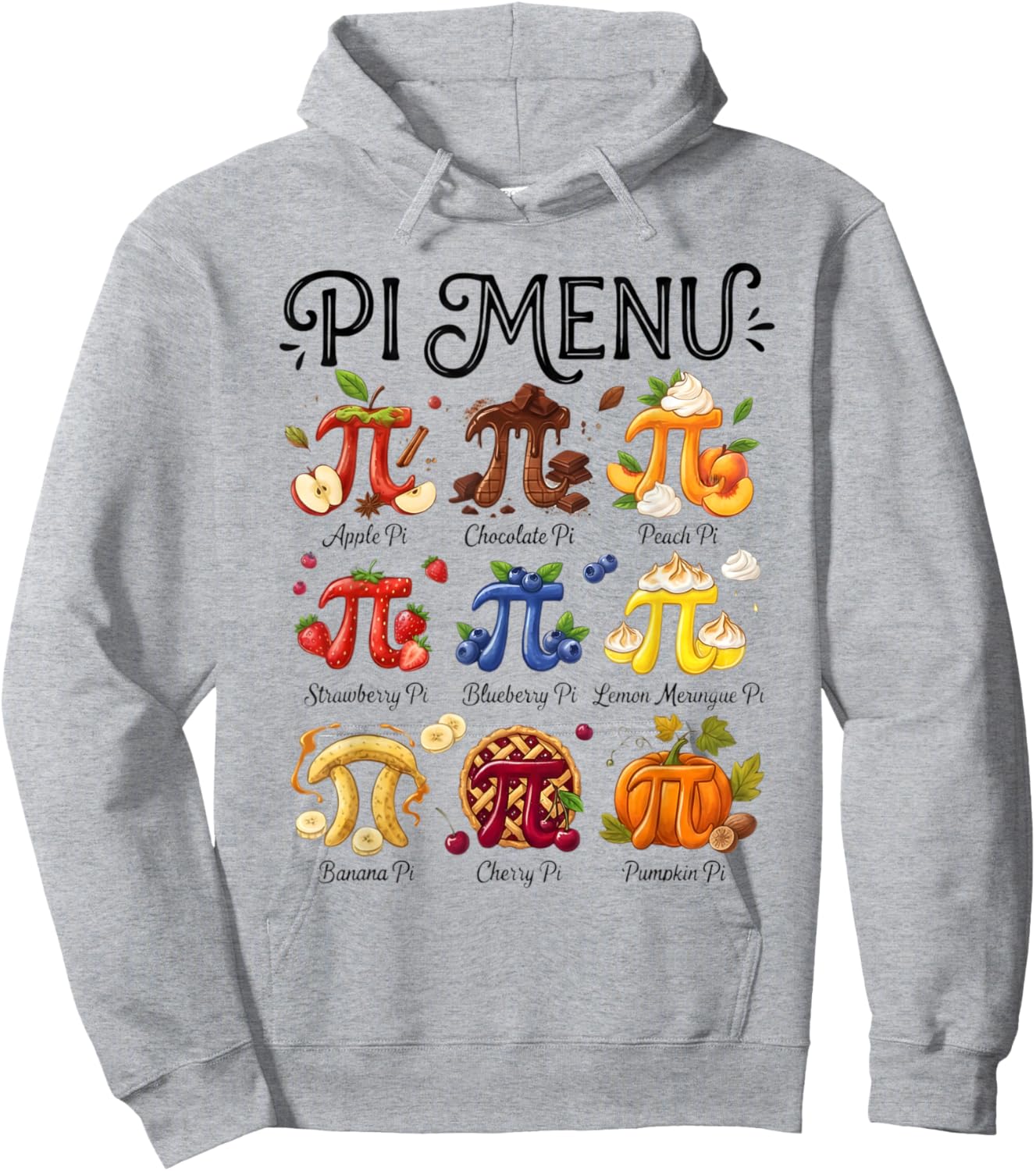 Pi Menu 3.14 Pi Symbol - Math Teacher Happy Pi Day Hoodie - Hoodie | Ash