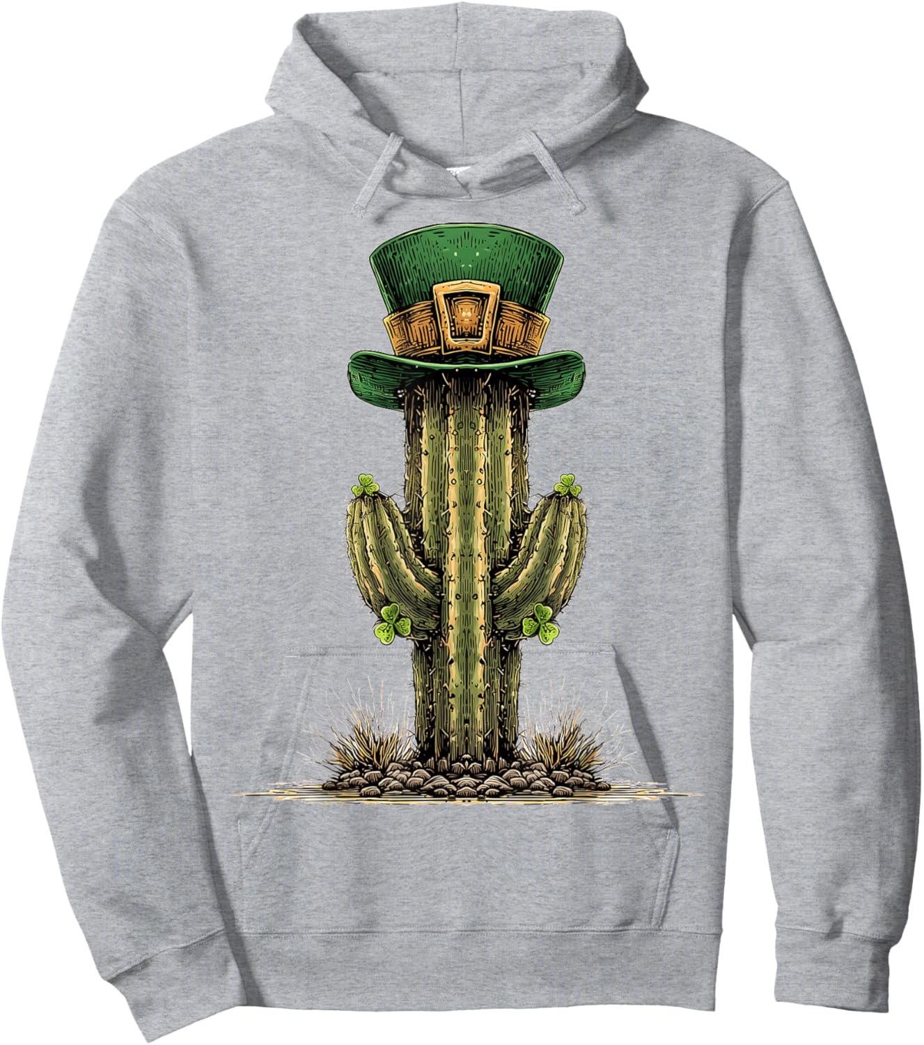 Cactus St. Patricks Day Pattys Day Irish Leprechaun Ireland Hoodie - Hoodie | Ash