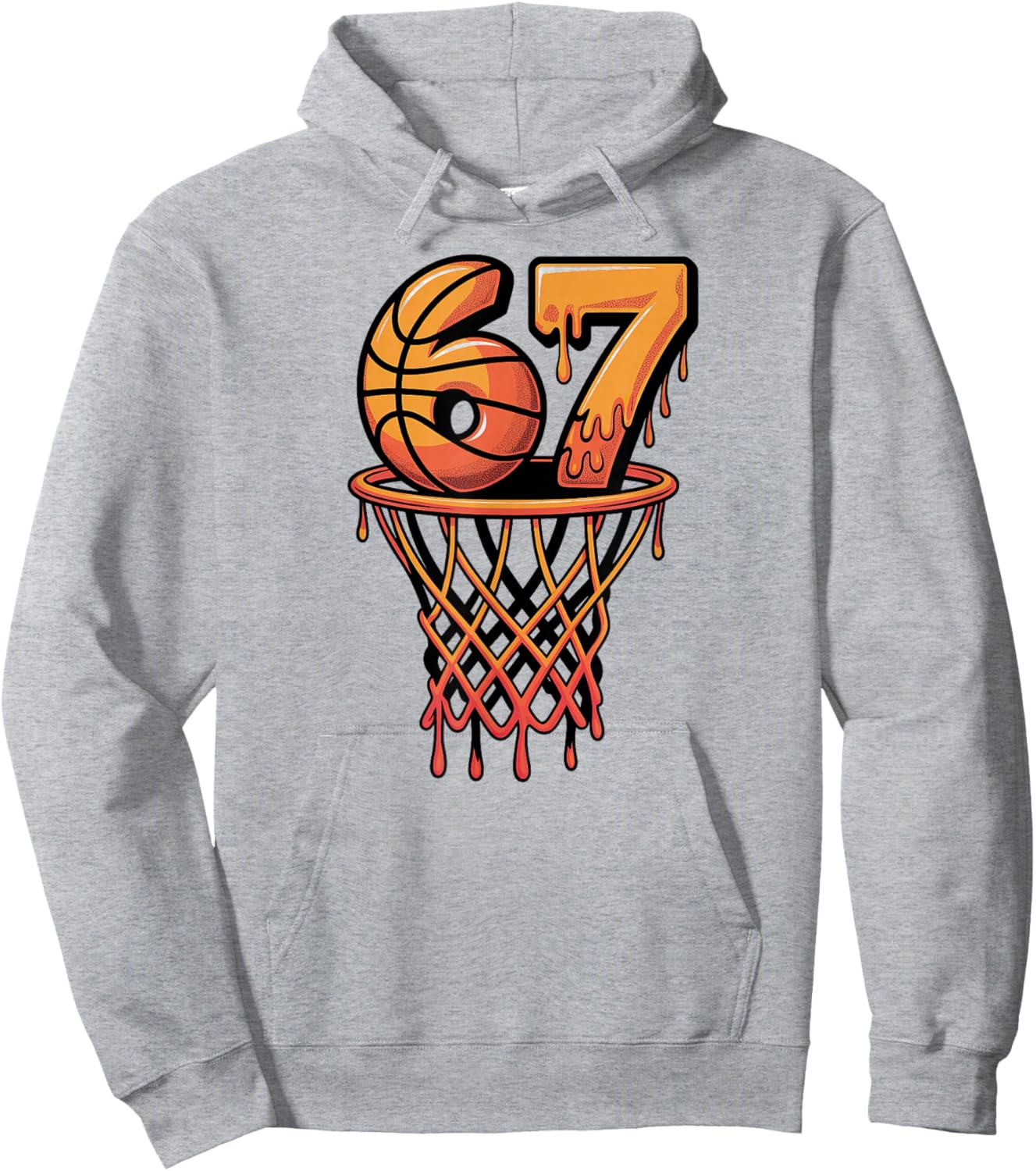 67 Basketball Ice Cream Drip Six Seven Hoodie - Hoodie | Ash