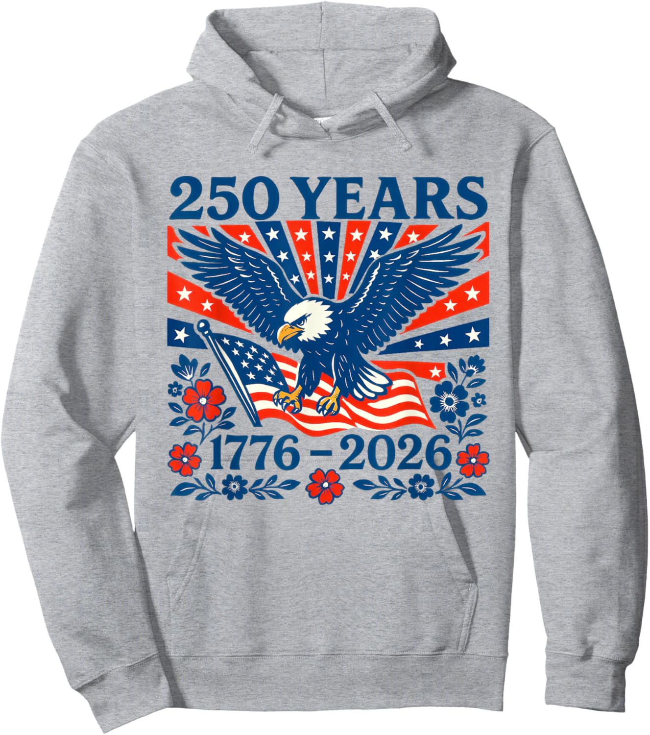 Pride in 250 Years 1776-2026 Stars Stripes 4th of July Shirt Hoodie - Hoodie | Ash