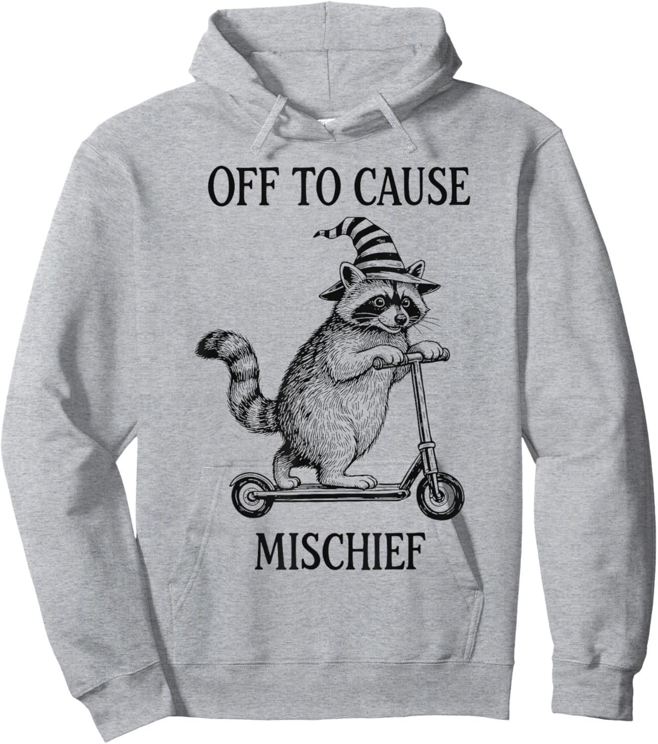 Off to Cause Mischief Funny Raccoon Hoodie - Hoodie | Ash