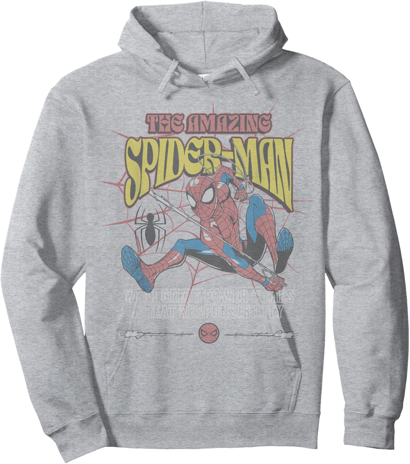 Marvel Comics Spider-Man Great Power Great Responsibility Hoodie - Hoodie | Ash