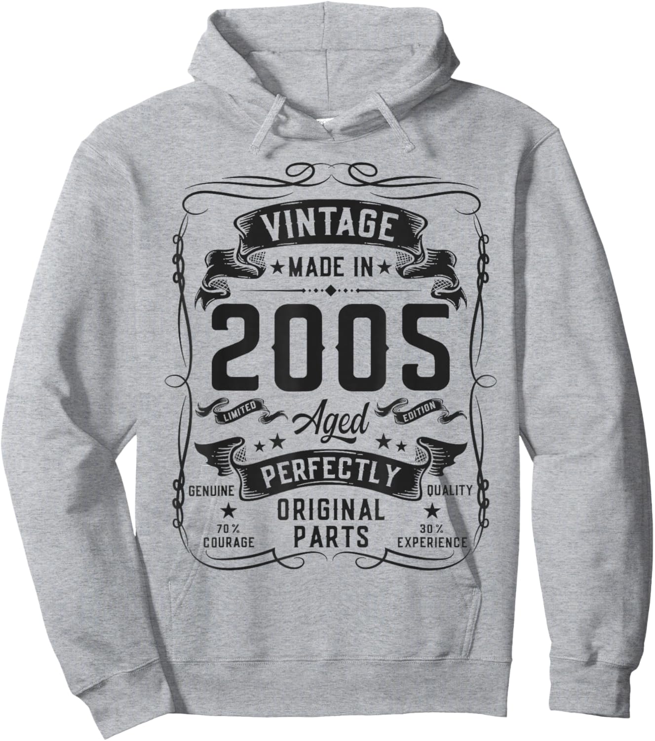 Vintage 2005 21yr 21st Birthday Gifts 21 Years Old Hoodie - Hoodie | Ash