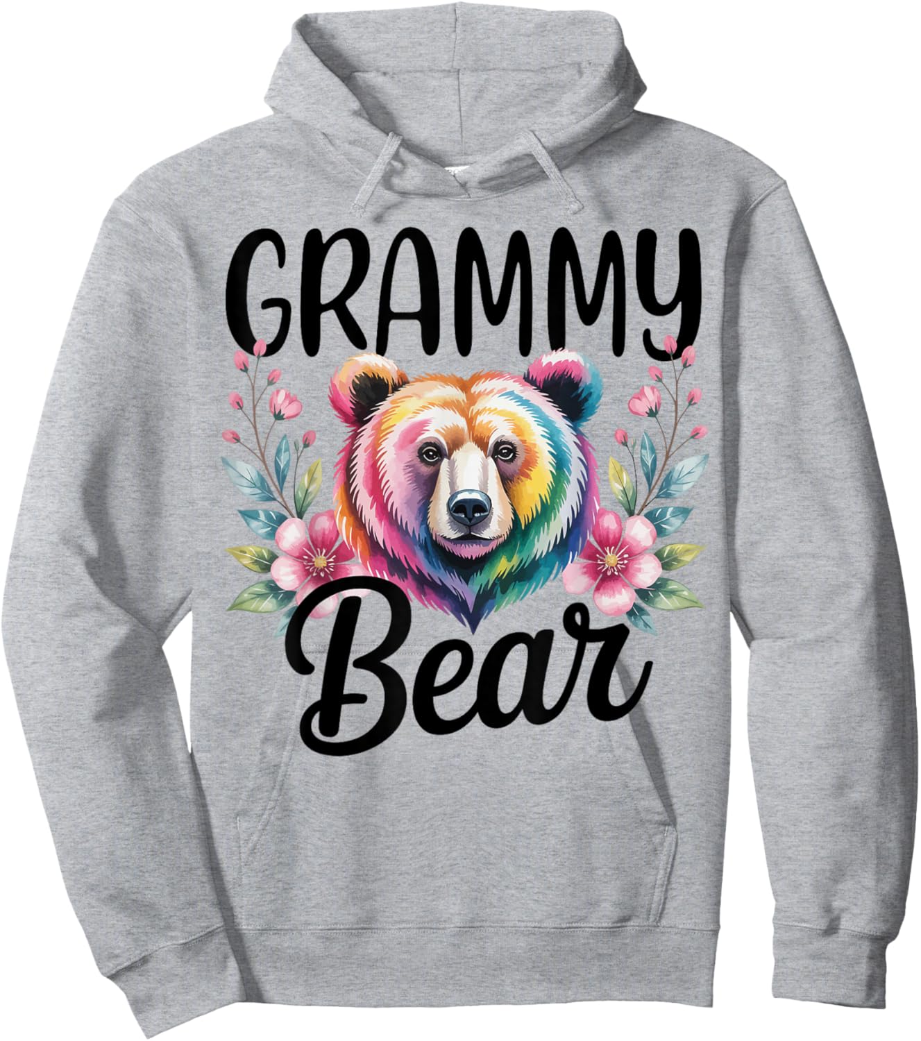 Grammy Bear Floral Graphic for Mothers Day Moments Hoodie - Hoodie | Ash