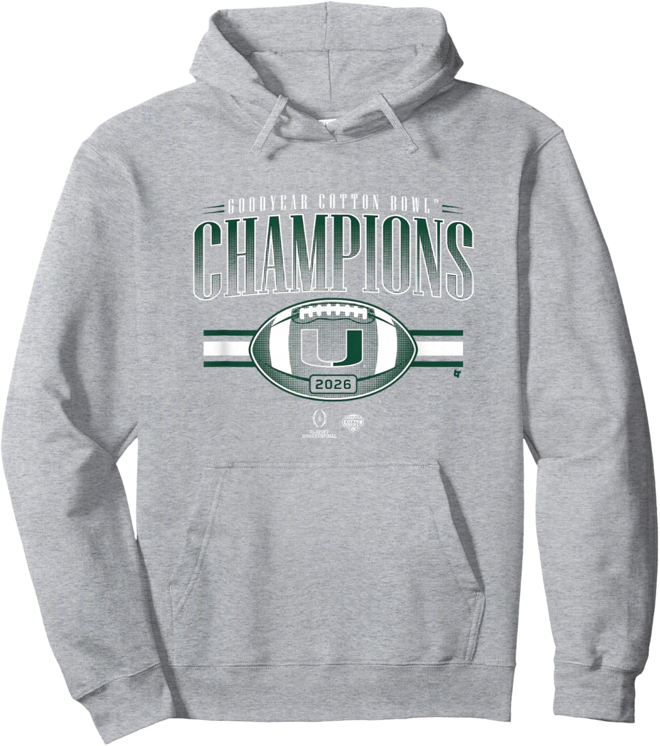 Miami Hurricanes 2025 College Football Playoff Cotton Bowl Hoodie - Hoodie | Ash