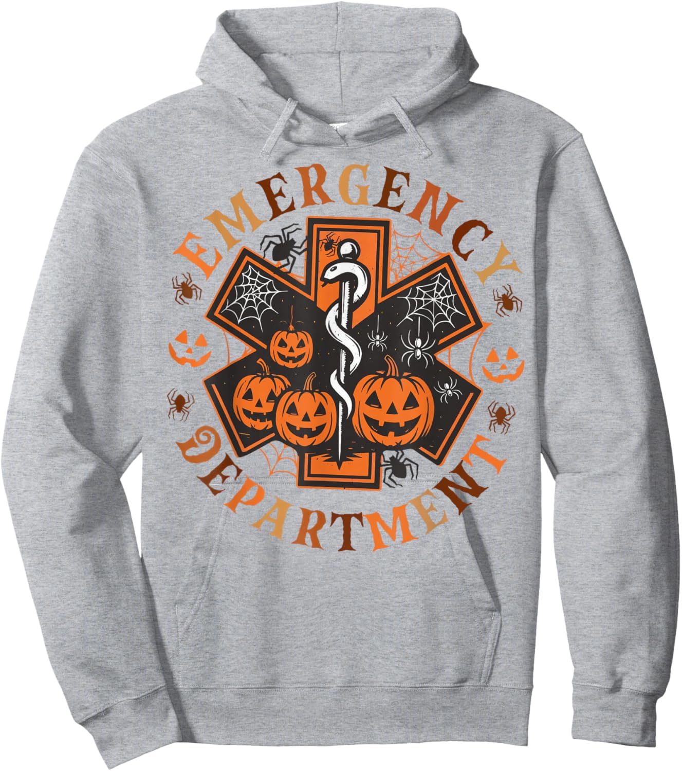 Spooky Nurse Emergency Department Emergency Room Halloween Hoodie - Hoodie | Ash
