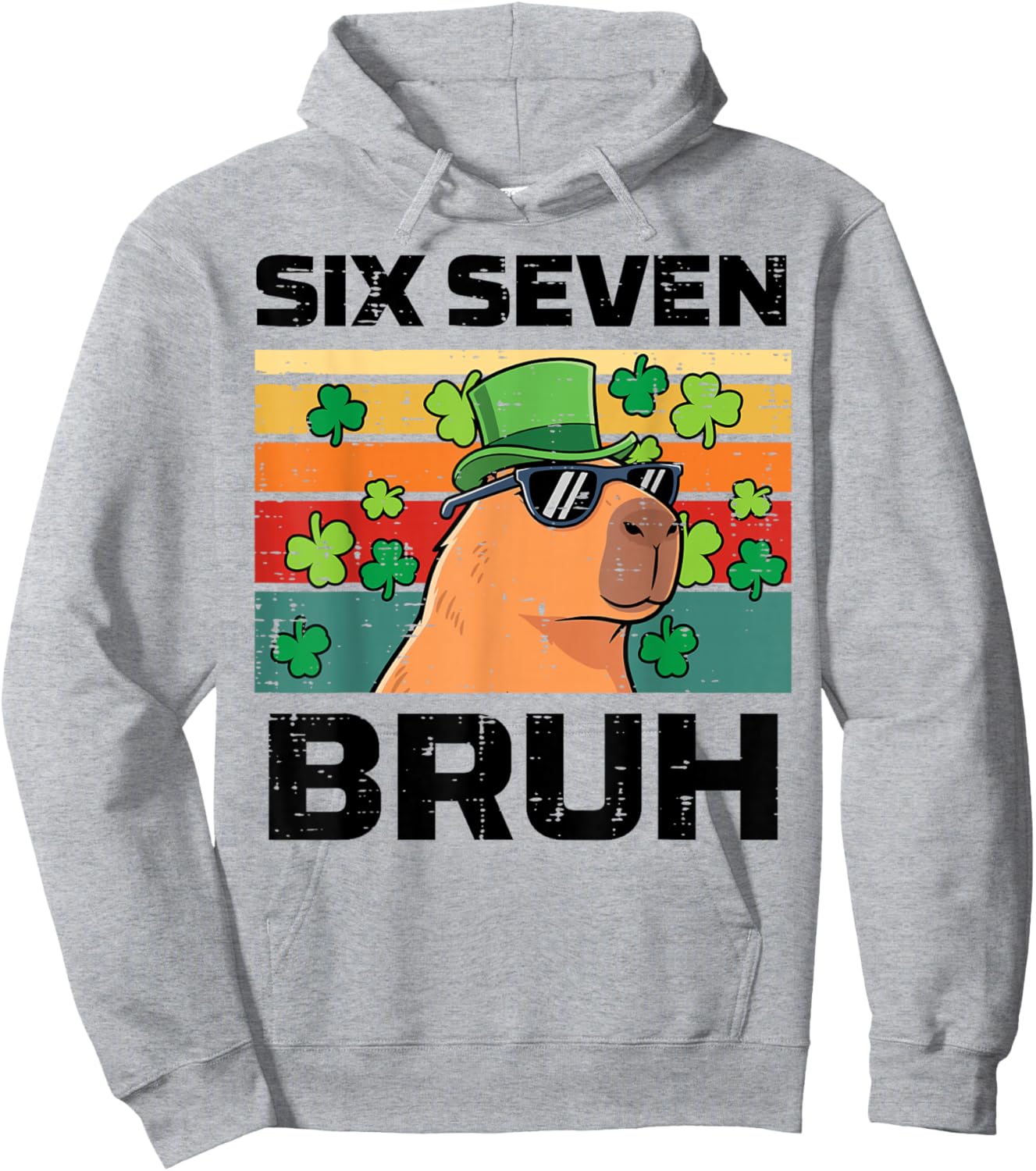 Six Seven Bruh Capybara 6 7 St Patricks Day Kids Boys Youth Hoodie - Hoodie | Ash