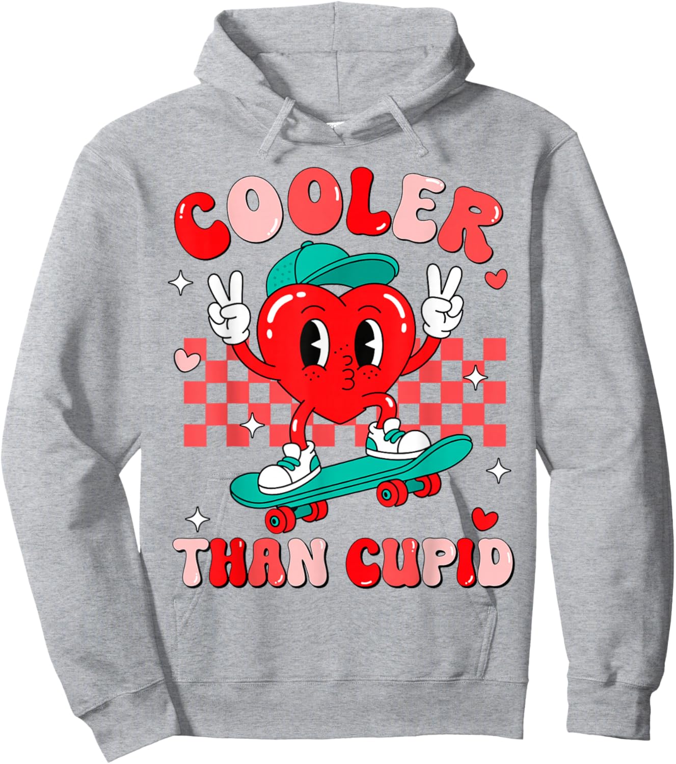 Cooler Than Cupid Valentines Day for Teens Kids Boys Girls Hoodie - Hoodie | Ash