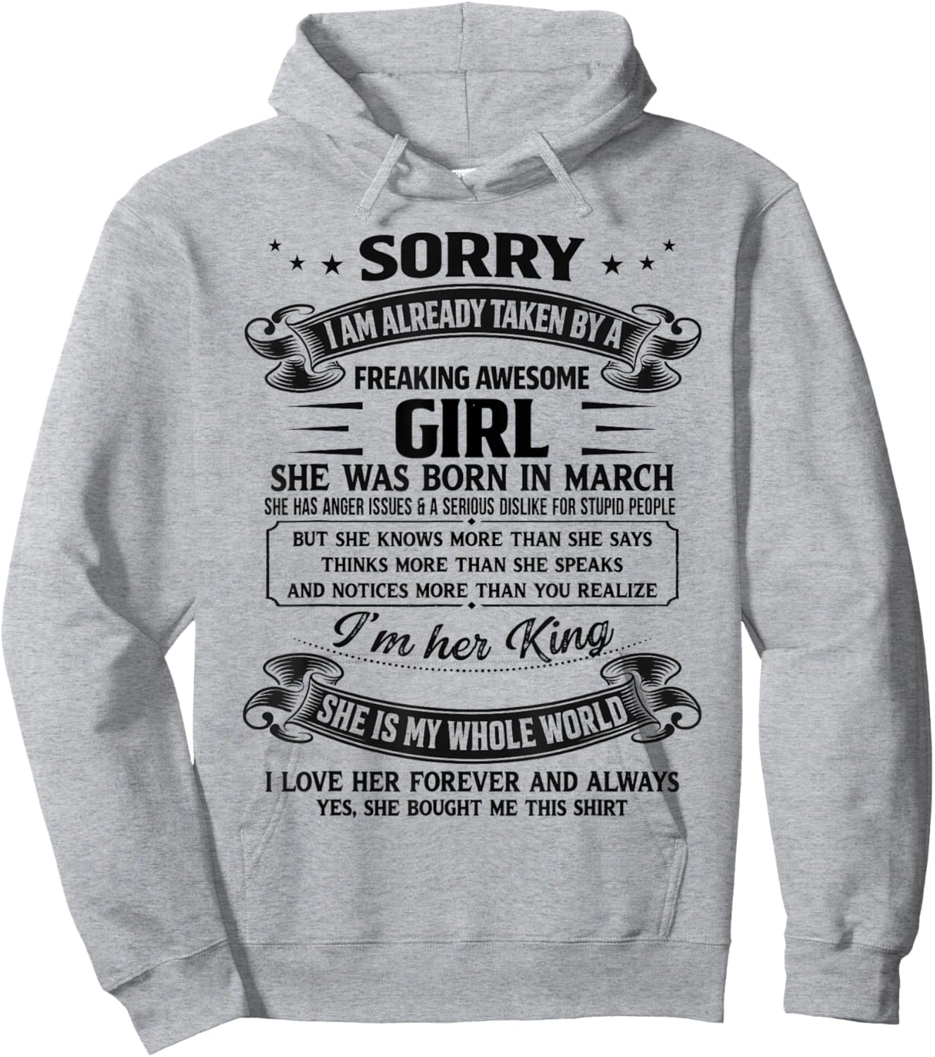 I Am Already Taken by Freaking Awesome Girl Born in March Hoodie - Hoodie | Ash