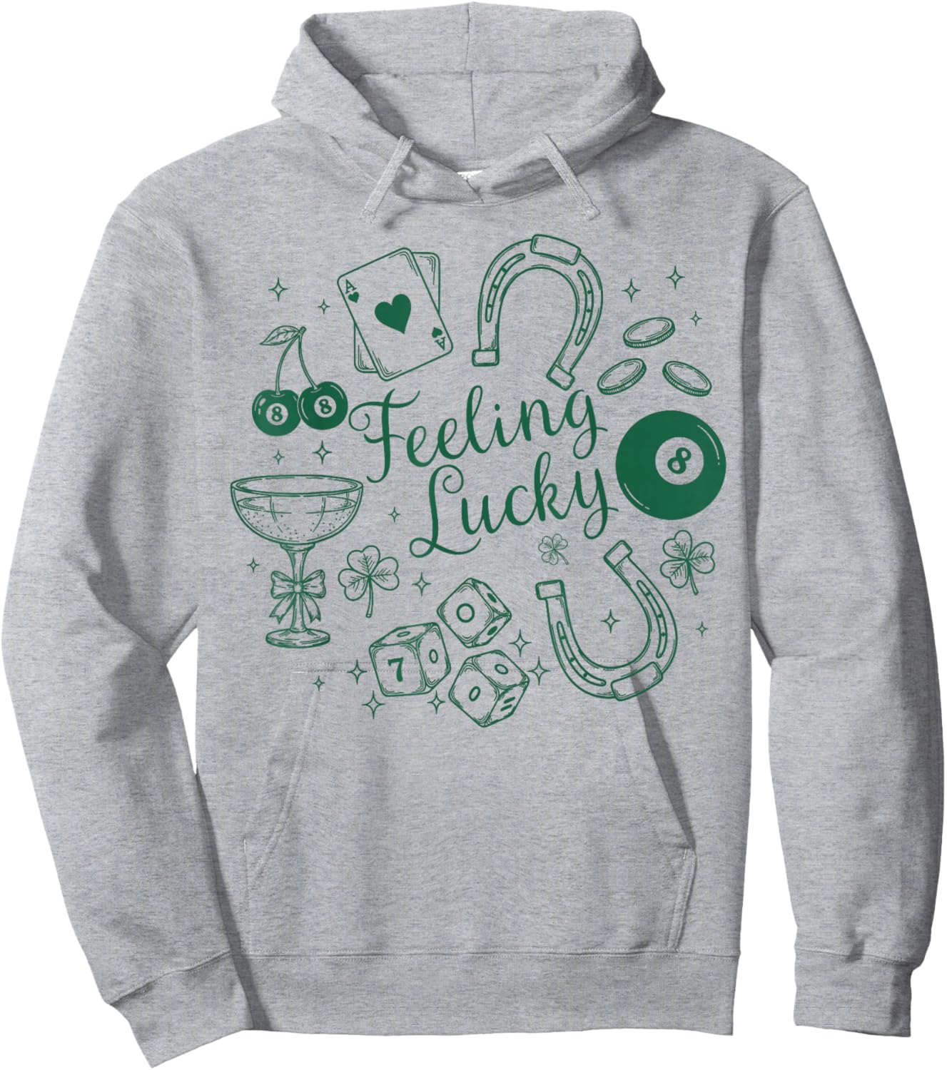 Feeling Lucky Irish Shamrocks Patrick's Day Men Women Hoodie - Hoodie | Ash