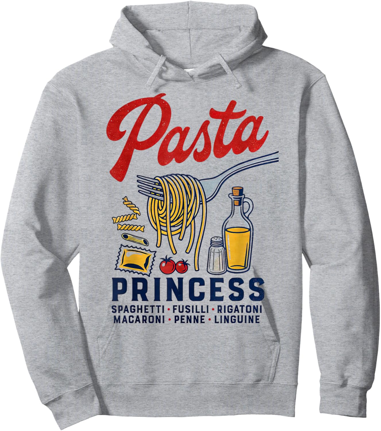 Pasta Princess Retro Italian Noodle Foodie Lover Hoodie - Hoodie | Ash