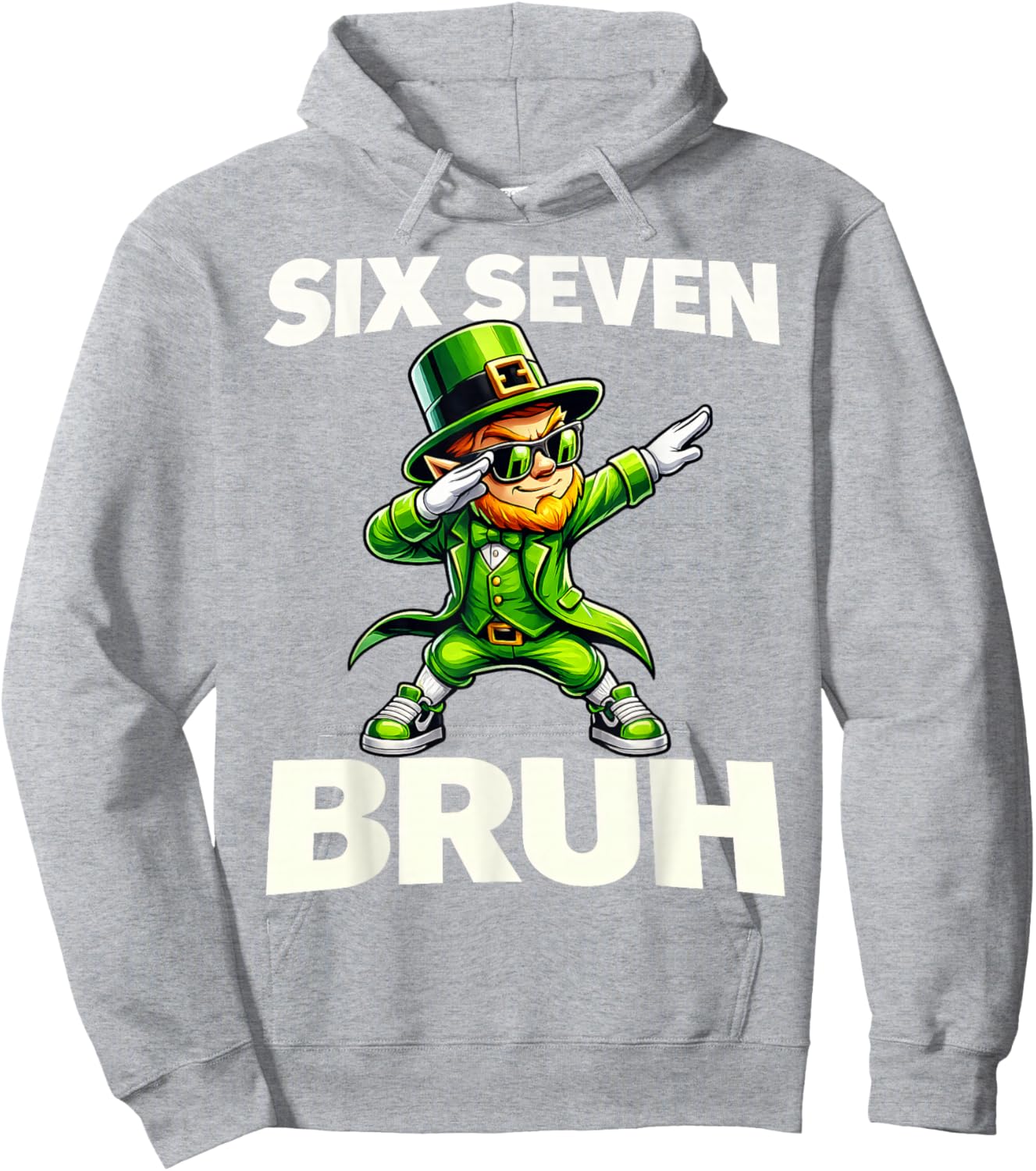 Boys st Patricks Day 67 Leprechaun Dab Six Seven Bruh Kids Hoodie - Hoodie | Ash