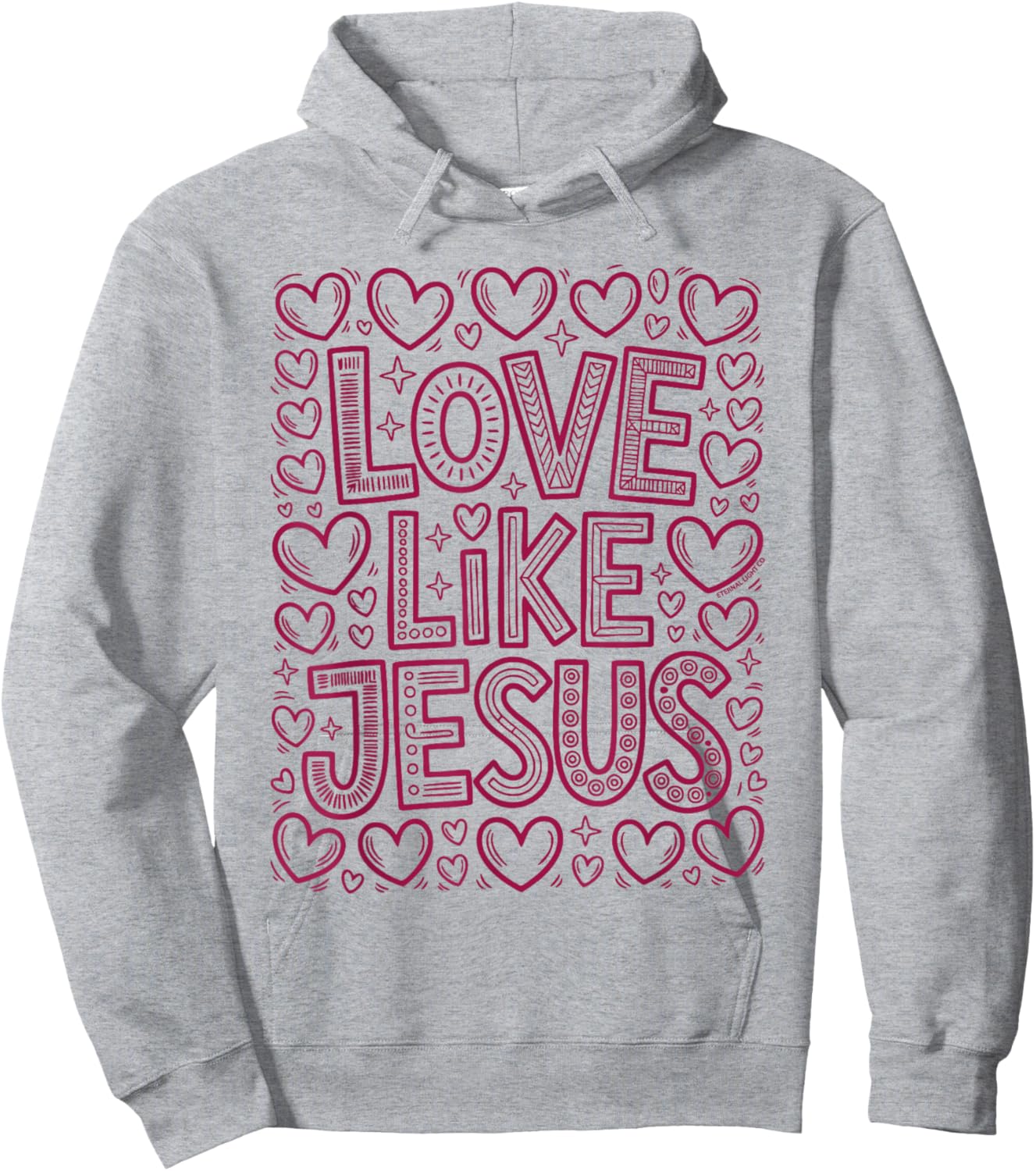 Love Like Jesus Christian Hearts Faith Message Hoodie - Hoodie | Ash