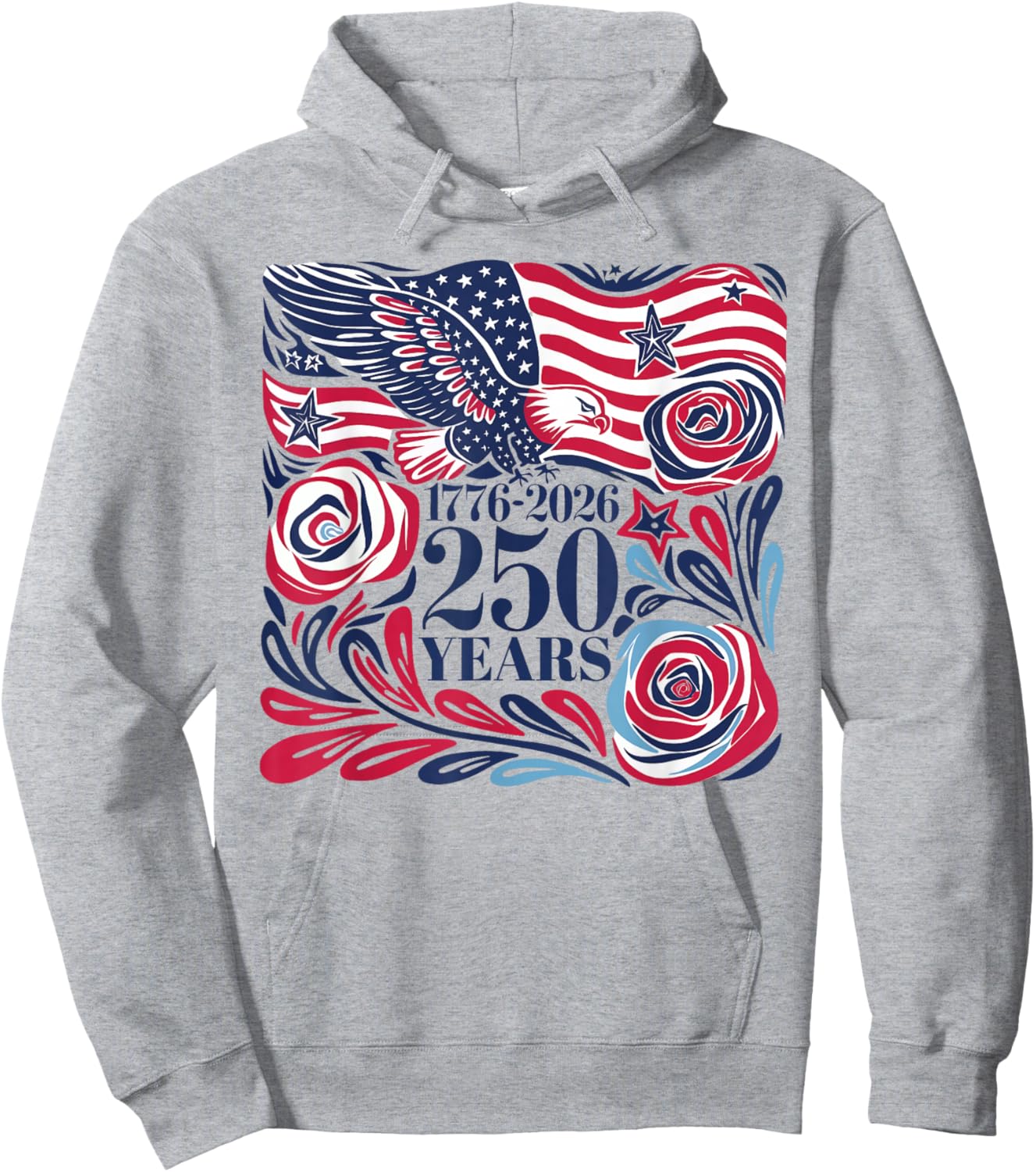 250 Years American 250th Anniversary 1776-2026 4th of July Hoodie - Hoodie | Ash