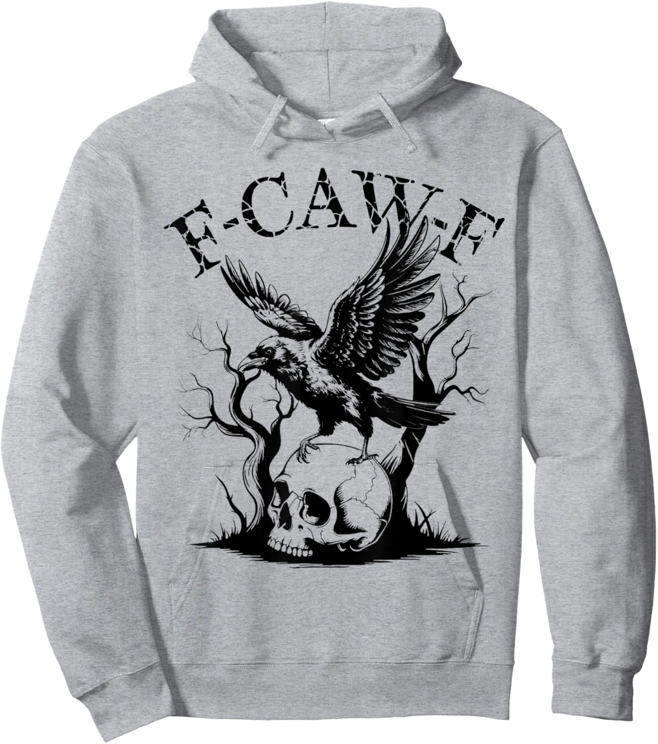 Funny Caw Shirt Black Crow Black Bird Funny Crow Halloween Hoodie - Hoodie | Ash