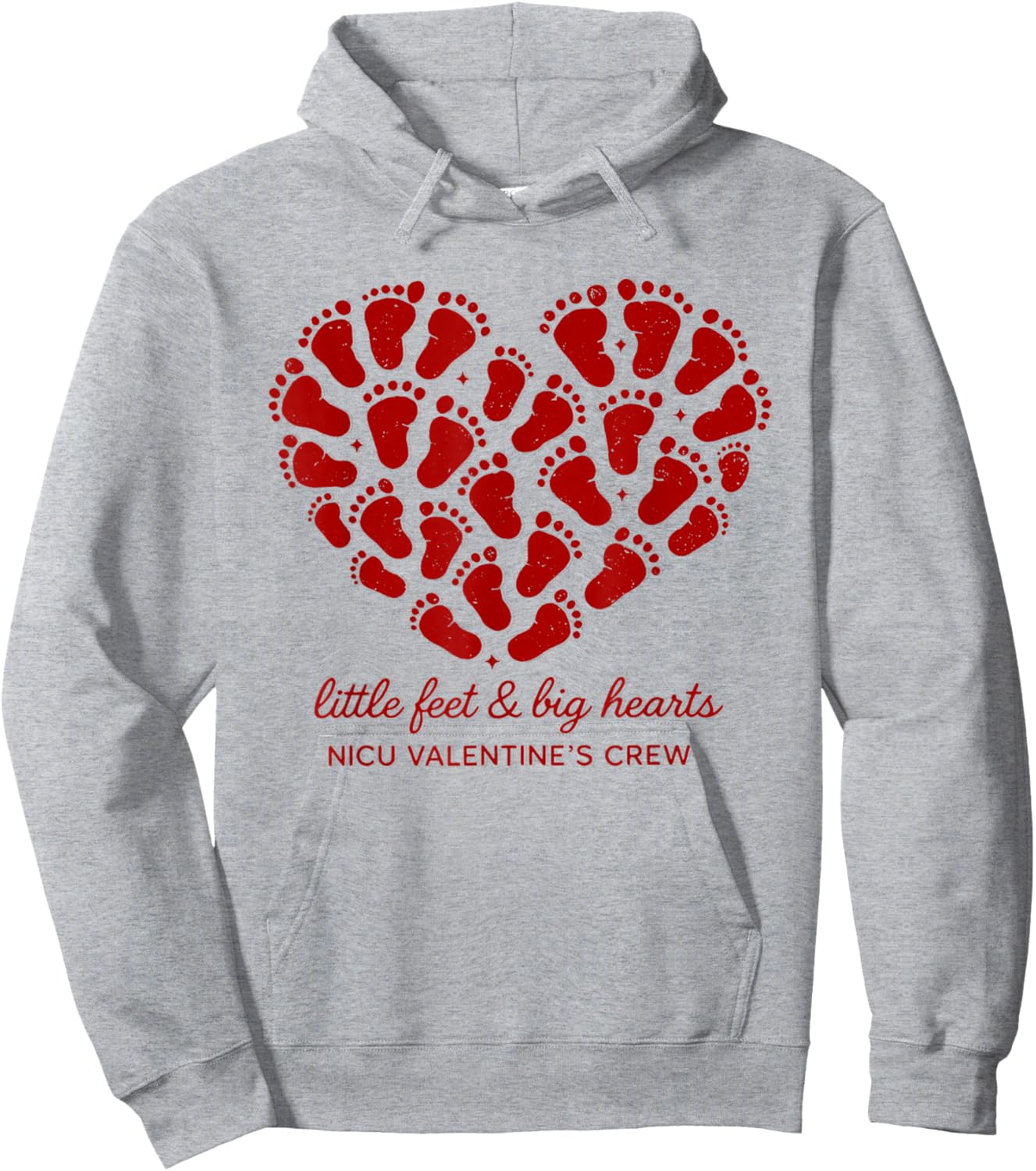 NICU Nurse Valentine's Day Neonatal Intensive Care Unit Hoodie - Hoodie | Ash