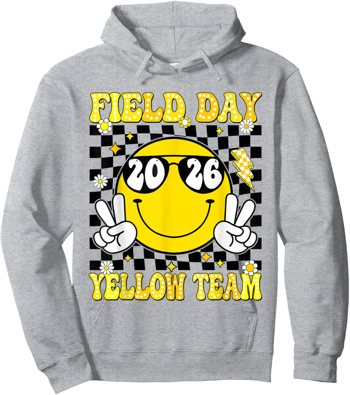Field Day Yellow Team Funny for Teacher Kids Field Day Games Hoodie - Hoodie | Ash