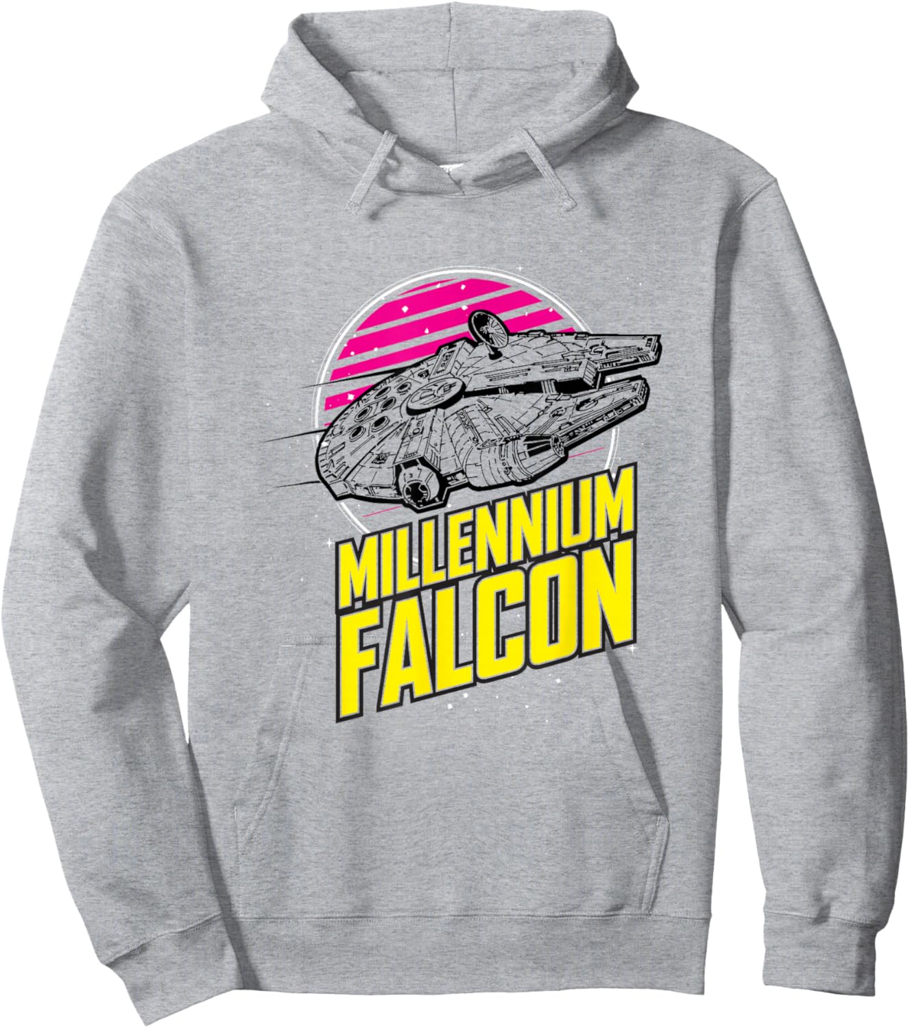 Star Wars A New Hope Millennium Falcon Retro Sci Fi Ship Hoodie - Hoodie | Ash