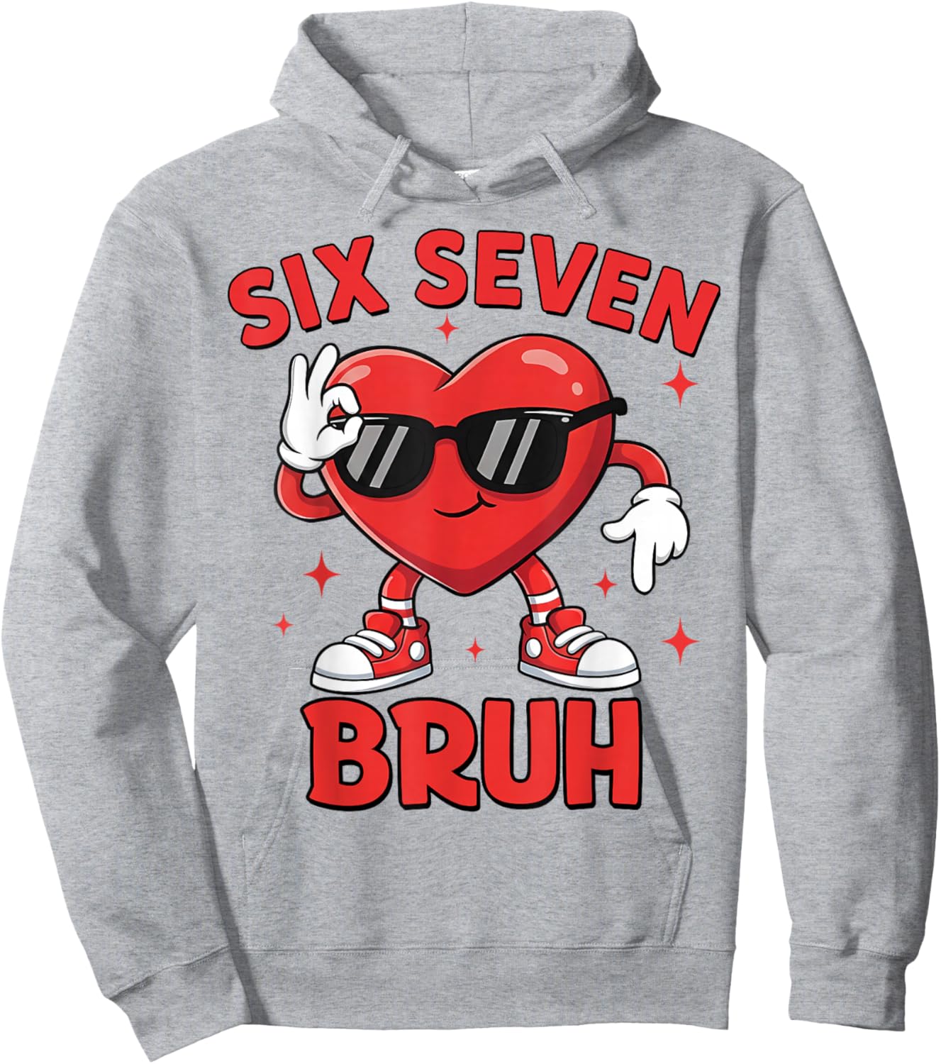 67 Valentine Heart Six Seven Bruh Funny Meme 6 7 Boys Kids Hoodie - Hoodie | Ash
