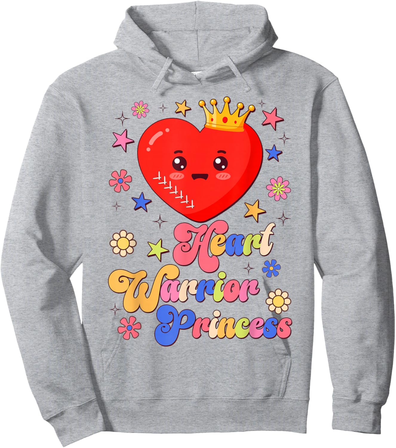 Heart Warrior Princess CHD Congenital Heart Defect Awareness Hoodie - Hoodie | Ash