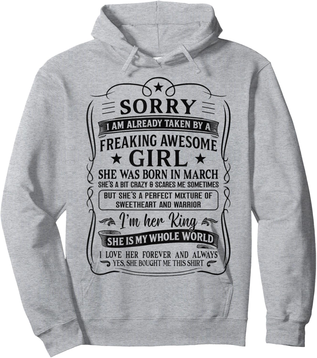 I Am Already Taken by Freaking Awesome Girl Born in March Hoodie - Hoodie | Ash