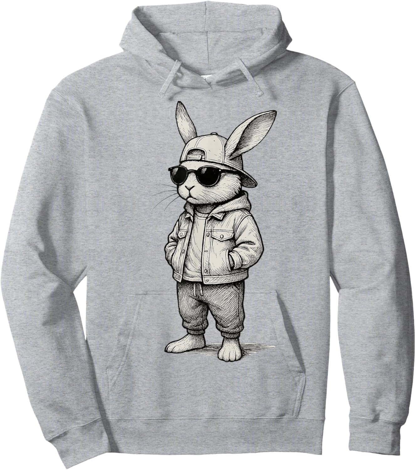 Cool Easter Bunny with Sunglasses for Boys Teens Men Boys Hoodie - Hoodie | Ash