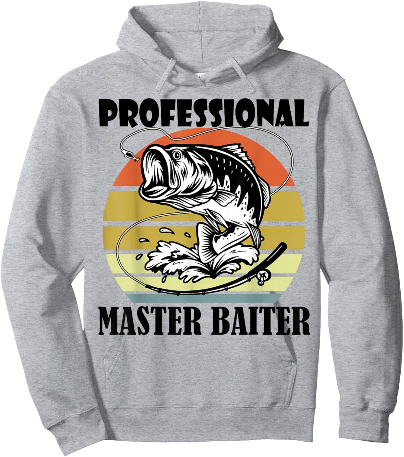 Professional Master Baiter Shirt Kid Retro Papa Fishing Hoodie - Hoodie | Ash