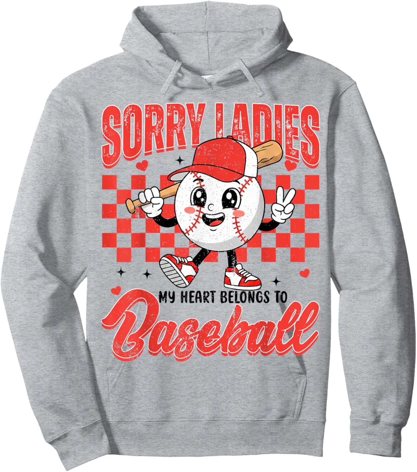 Sorry Ladies My Heart Belongs to Baseball Valentines Boys Hoodie - Hoodie | Ash