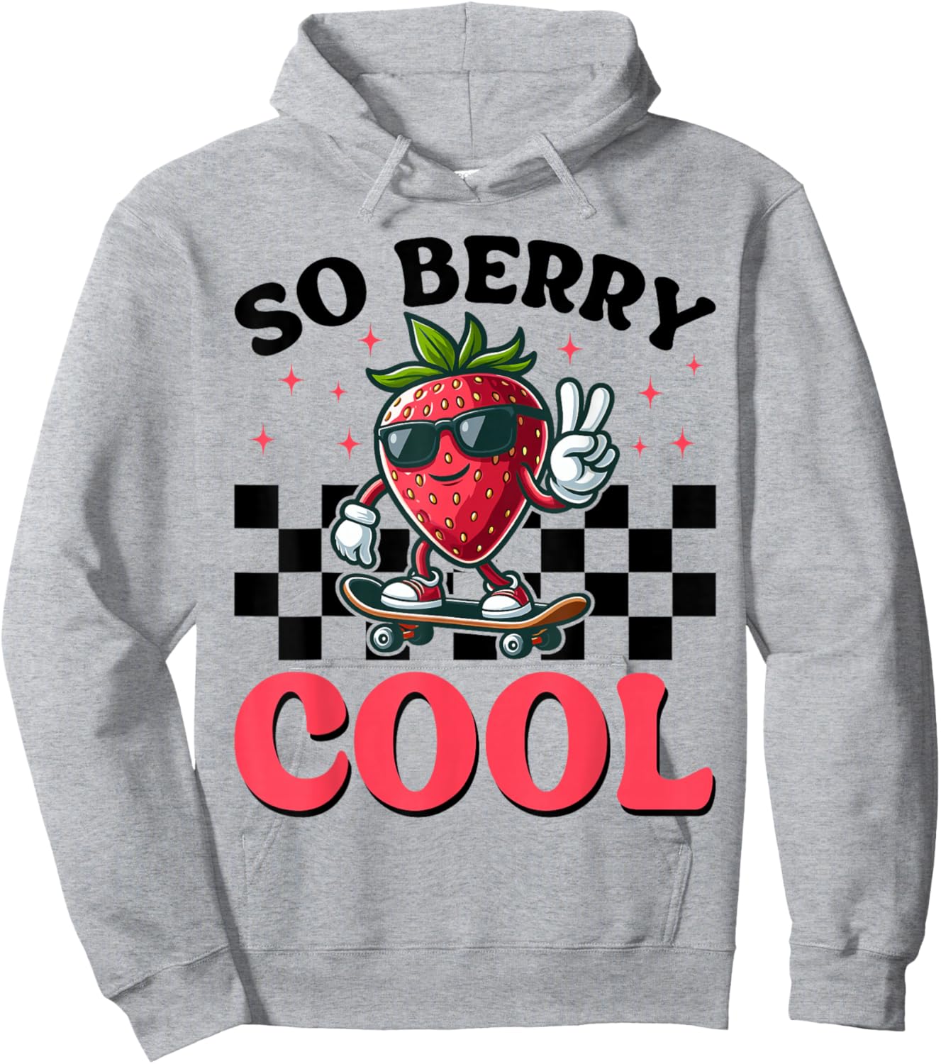 Groovy So Berry Cool Fruit Lover Strawberry Season for Boy Hoodie - Hoodie | Ash