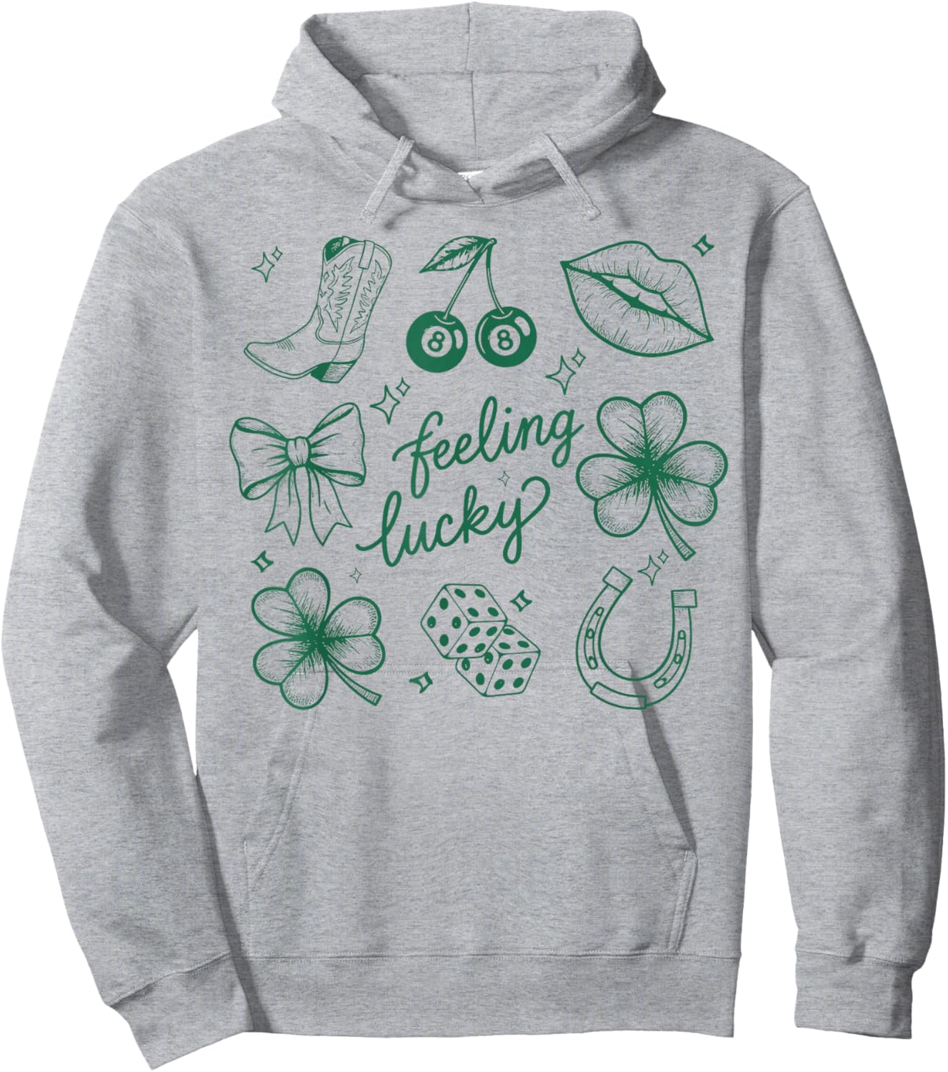 Feeling Lucky Irish Shamrocks Patrick's Day Men Women Hoodie - Hoodie | Ash