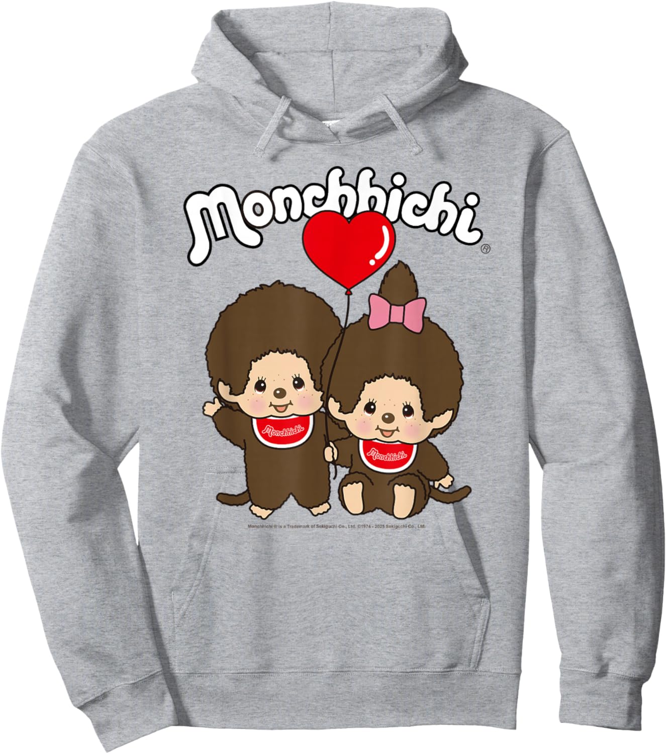 Monchhichi Valentine's Day Cute Little Fluffy Twins Hoodie - Hoodie | Ash